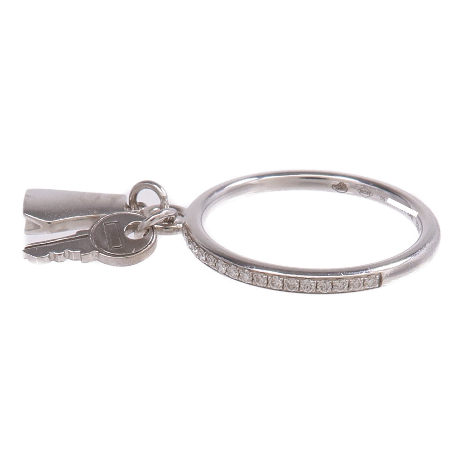 HERMES 18K白金Kelly Clochette Ring鑽石戒指