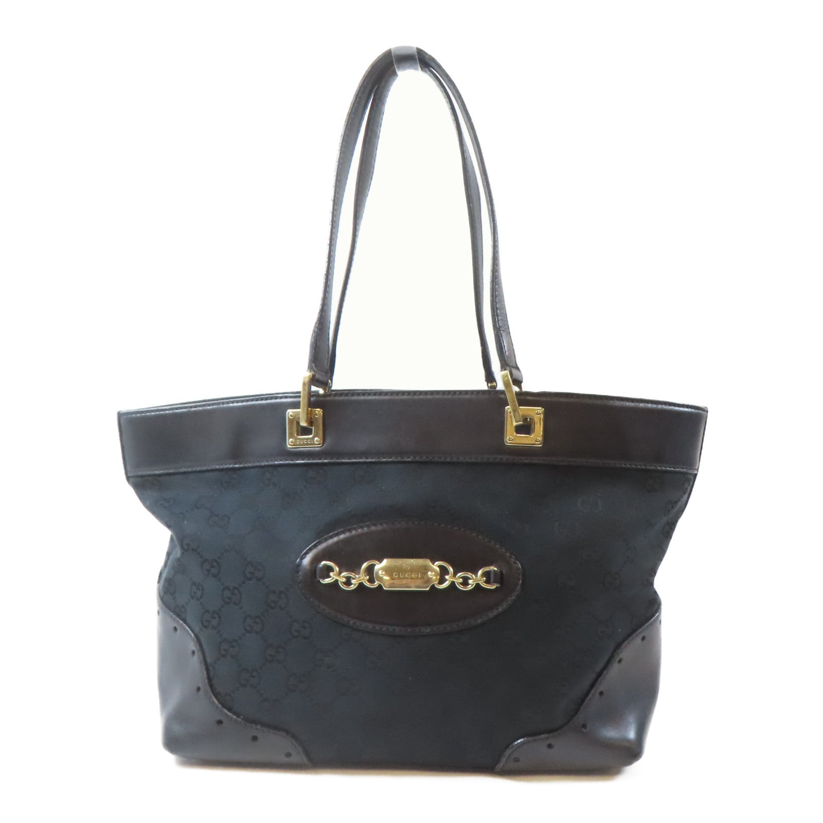 GUCCI 帆布Shoulder Bag金扣肩背袋黑色