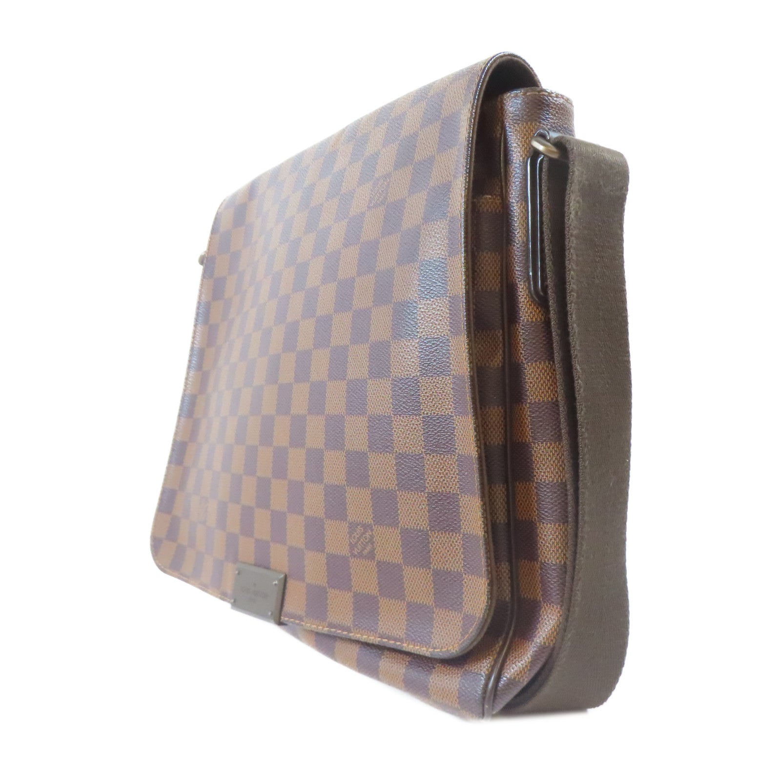 LOUIS VUITTON Damier Ebene District MM金扣肩背袋啡色