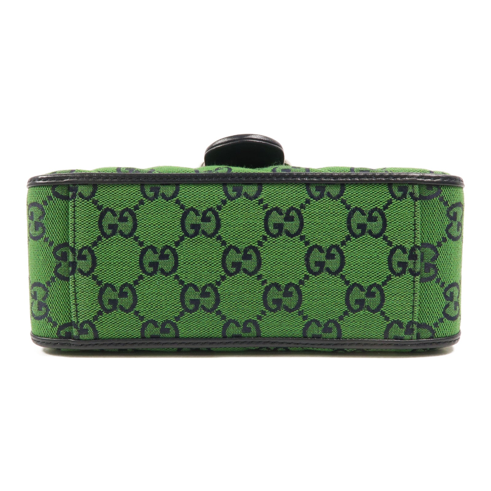 GUCCI 帆布GG Marmont Mini鏈帶手挽肩背兩用袋