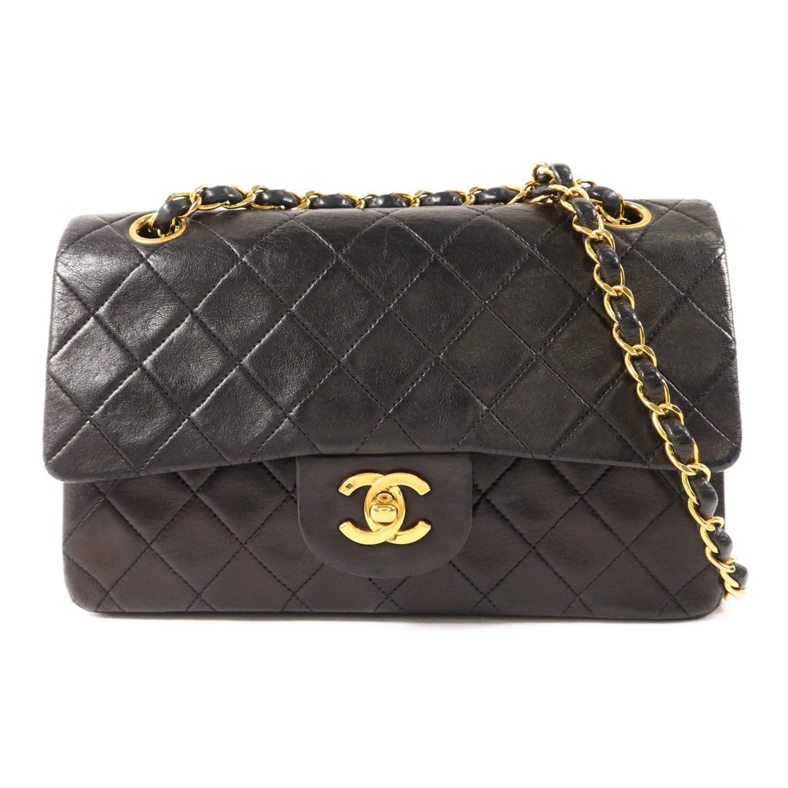 CHANEL 羊皮皮革Vintage Classic 23金扣鏈帶肩背袋