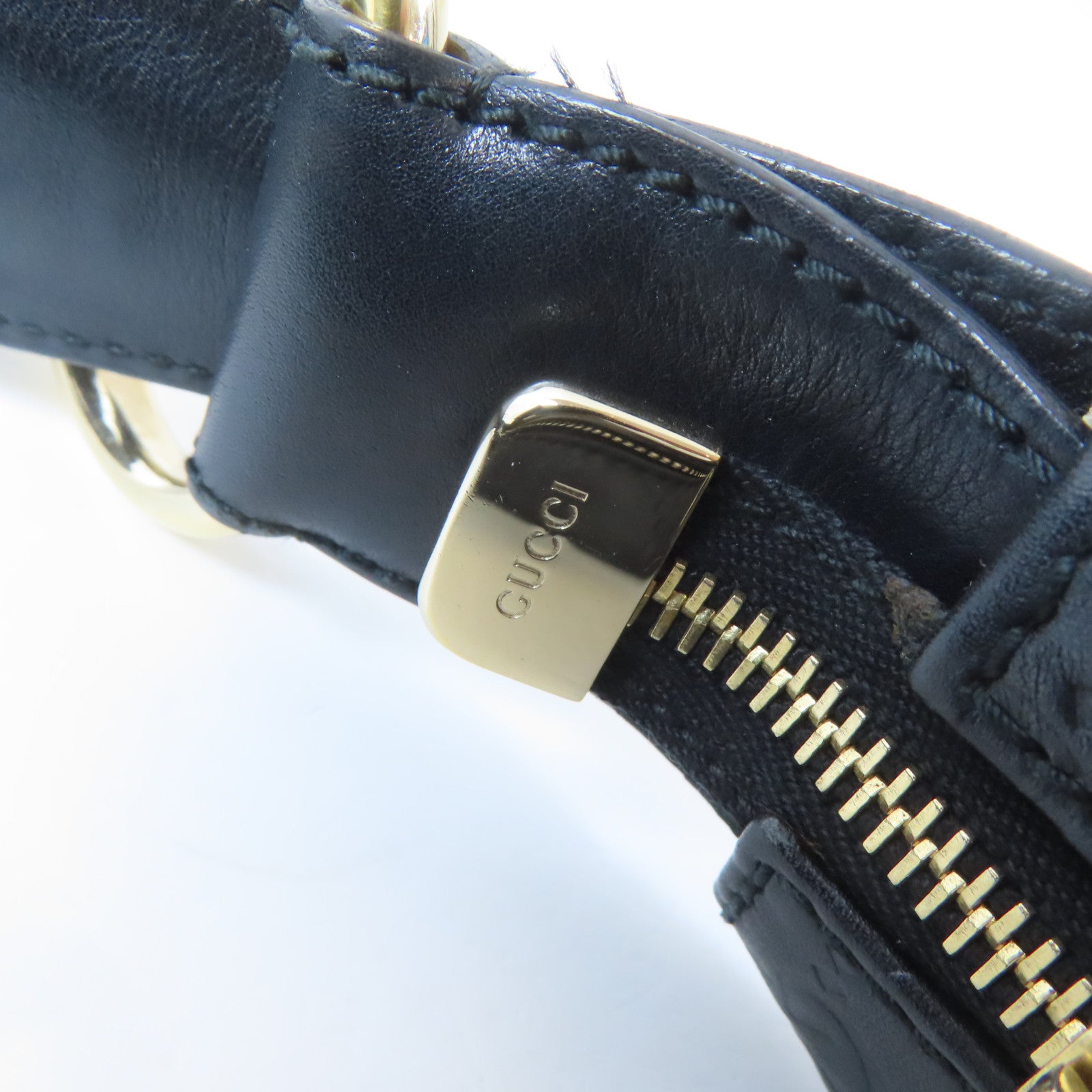 GUCCI 牛皮皮革Horsebit Hobo Bag金扣肩背袋黑色