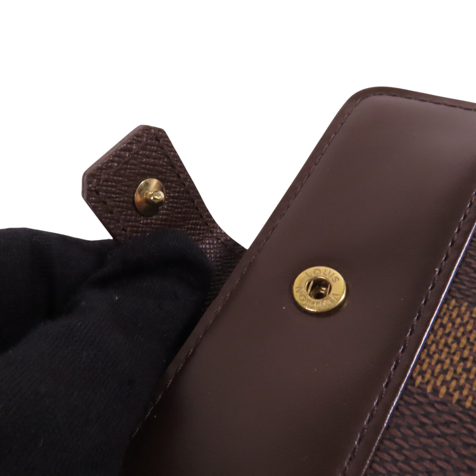 LOUIS VUITTON Damier Ebene Compact Zip Wallet金扣短錢包