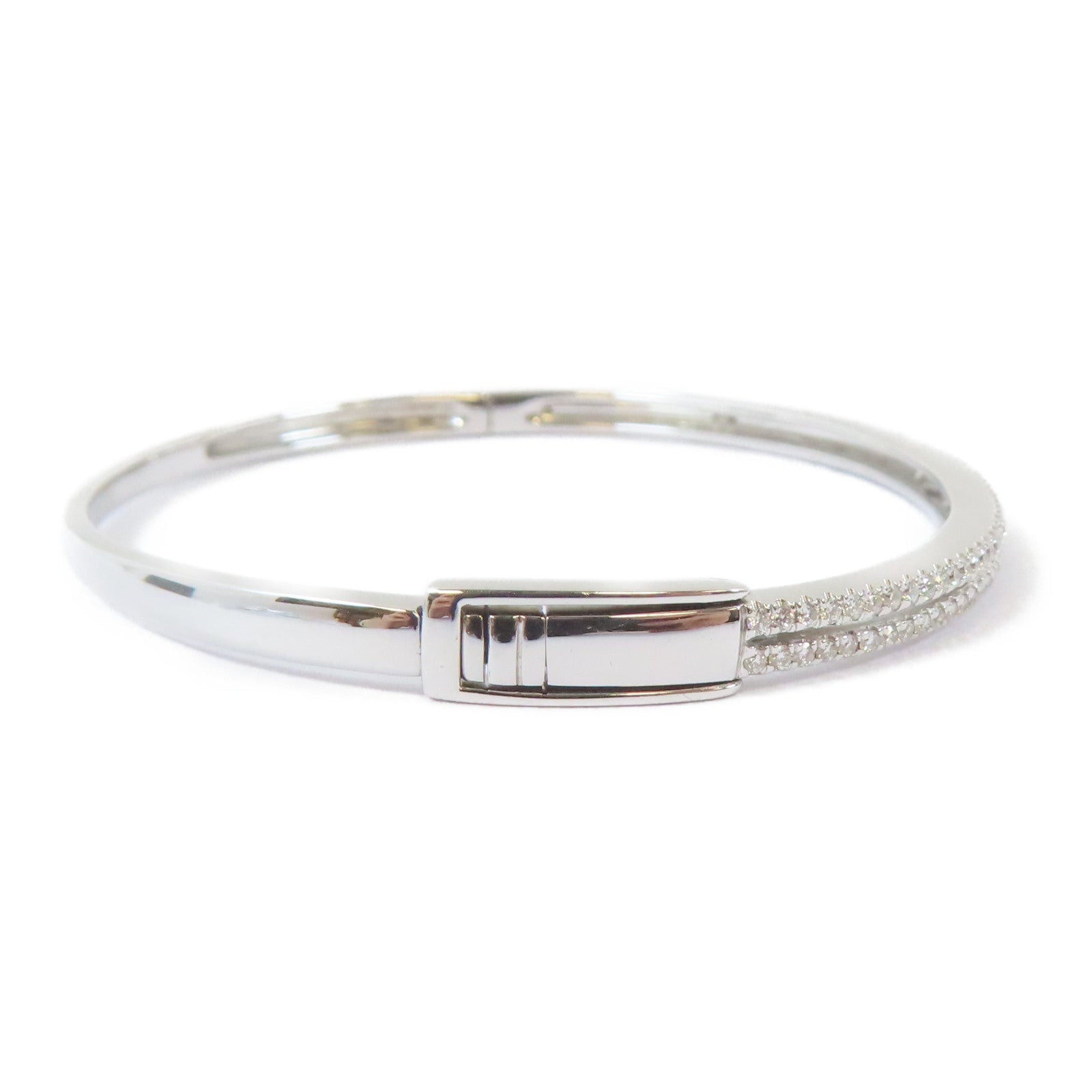 JEWELRY 18K白金Diamond Bangle 0.755ct鑽石手鐲#16.25cm