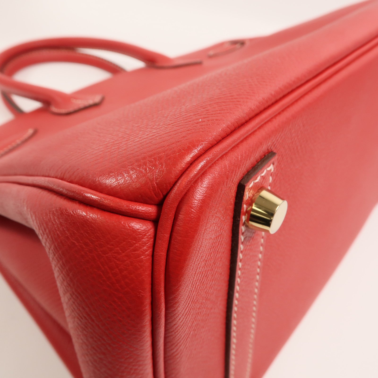 HERMES Epsom皮革Birkin 30手挽袋Rouge Casaque
