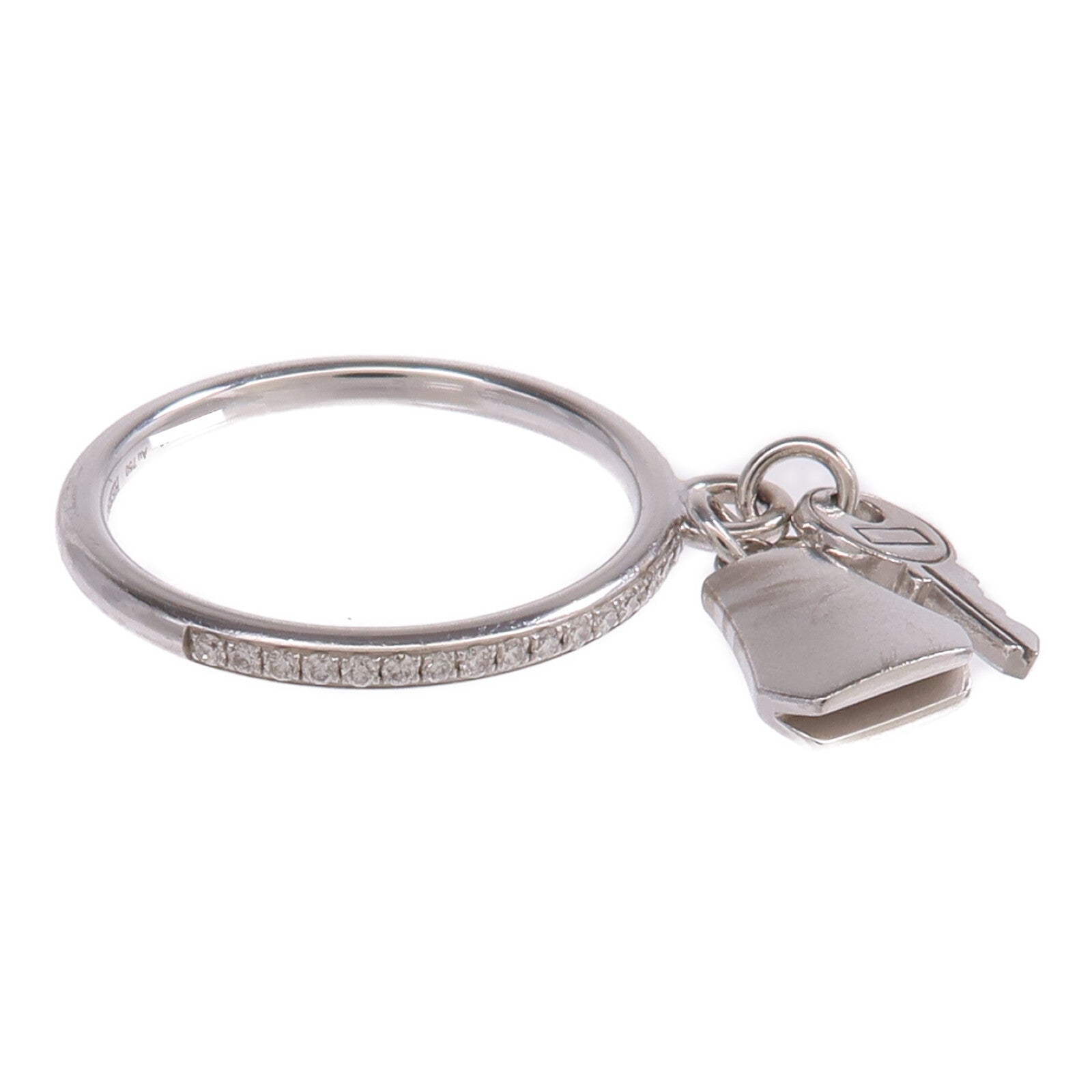 HERMES 18K白金Kelly Clochette Ring鑽石戒指