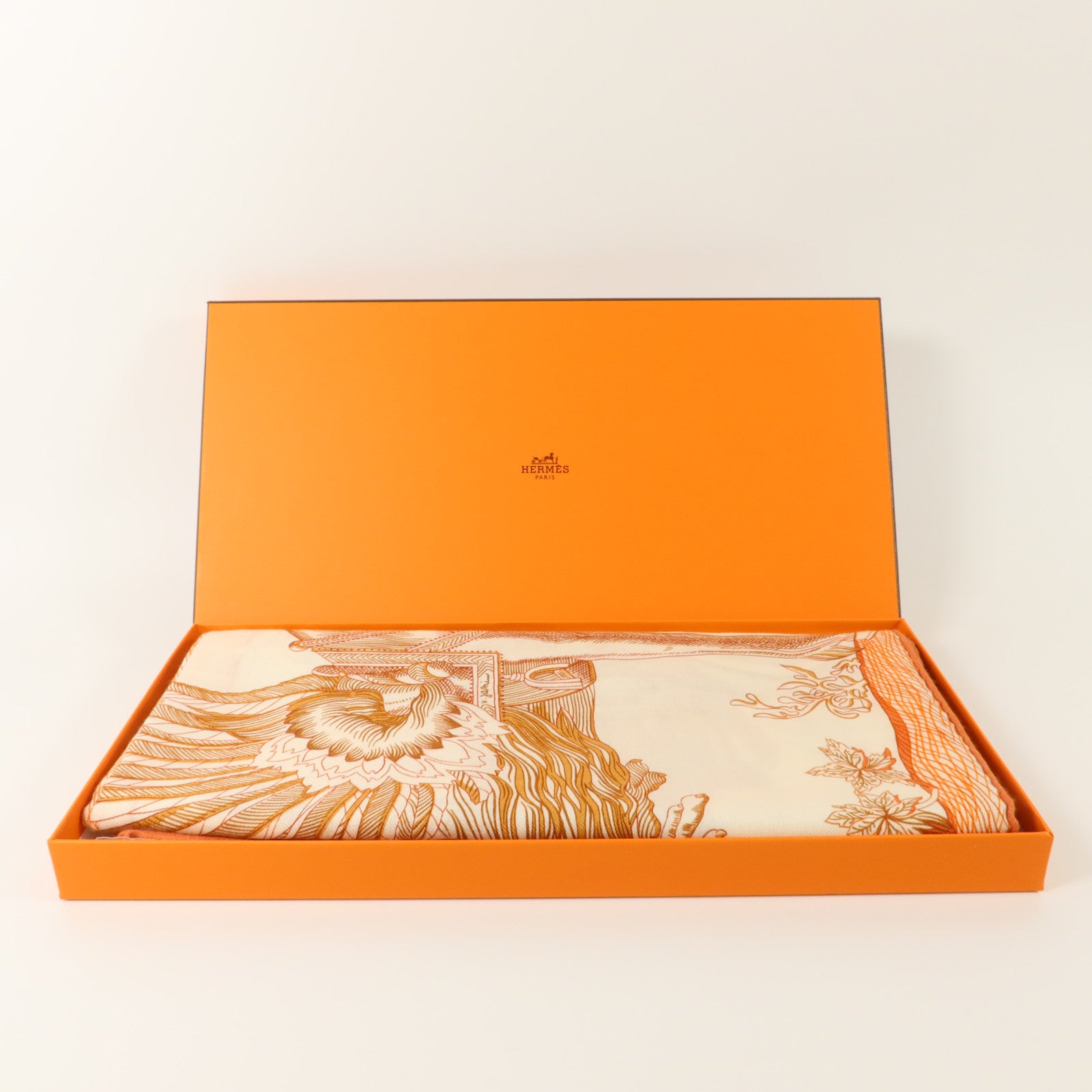 HERMES 羊絨/絲質Scarf 140X140絲巾