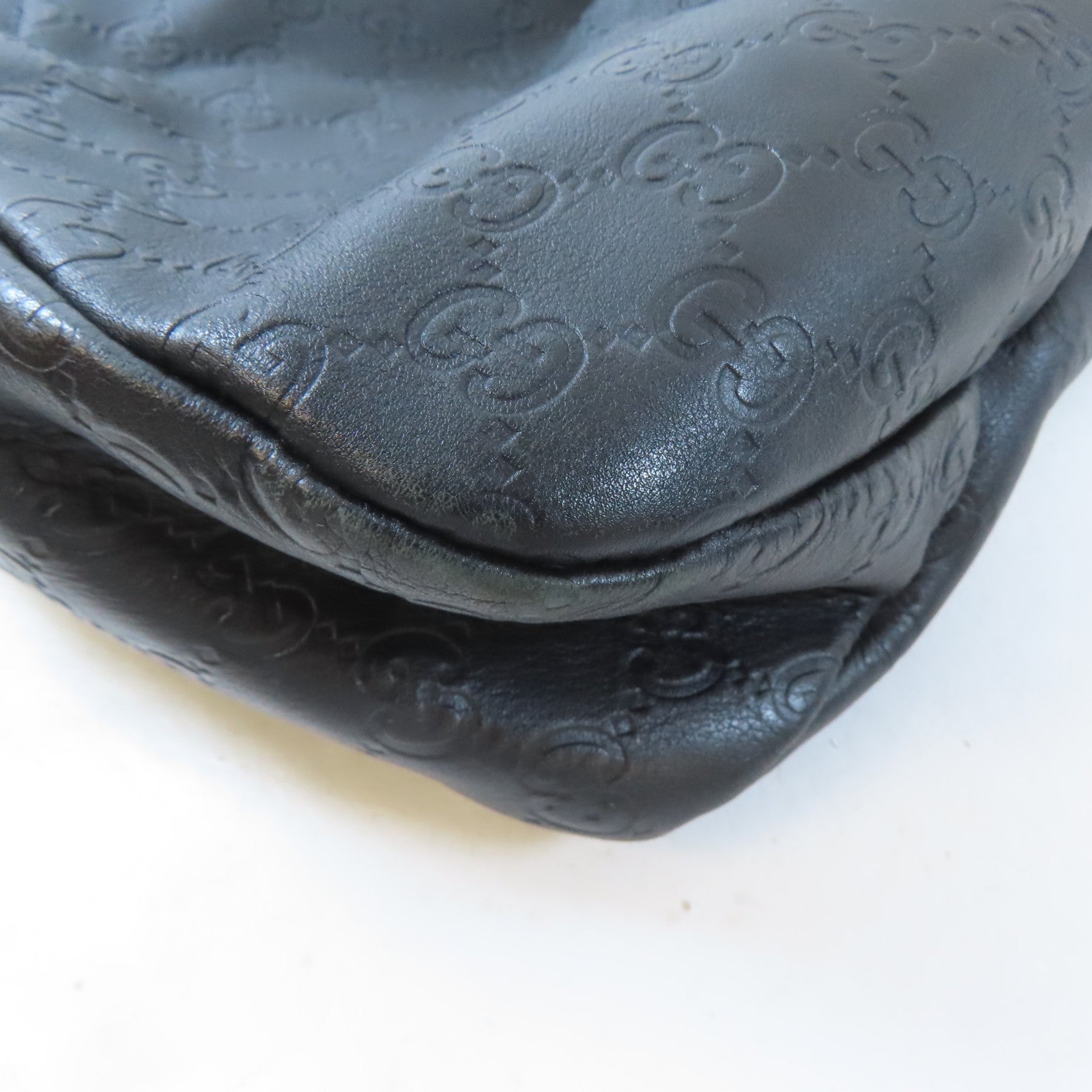 GUCCI 牛皮皮革Horsebit Hobo Bag金扣肩背袋黑色