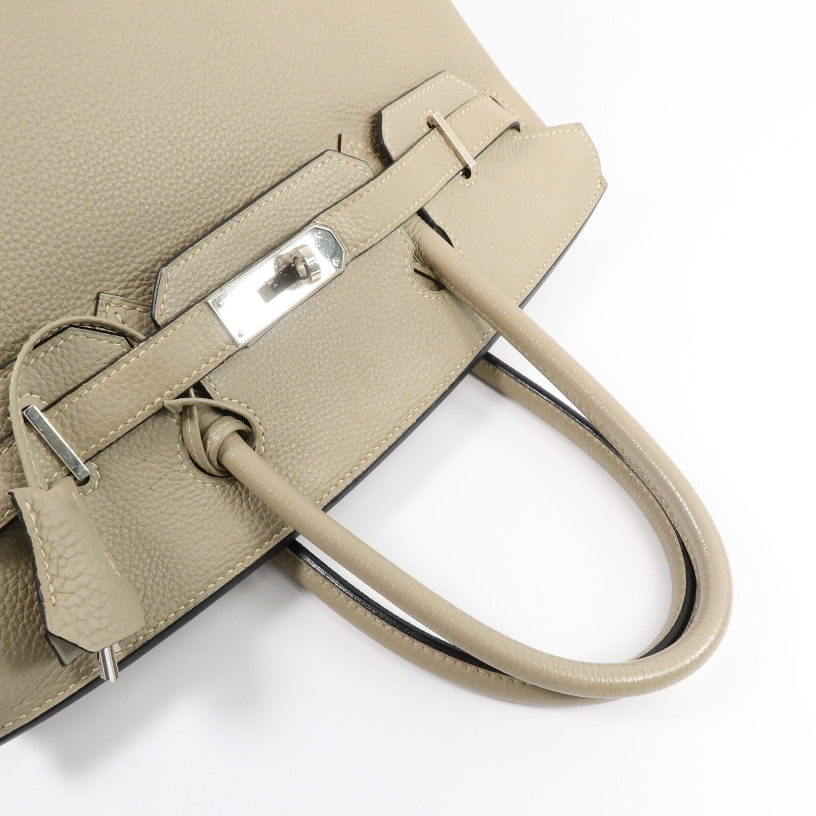 HERMES Togo皮革Birkin 30手挽袋Gris Tourterelle