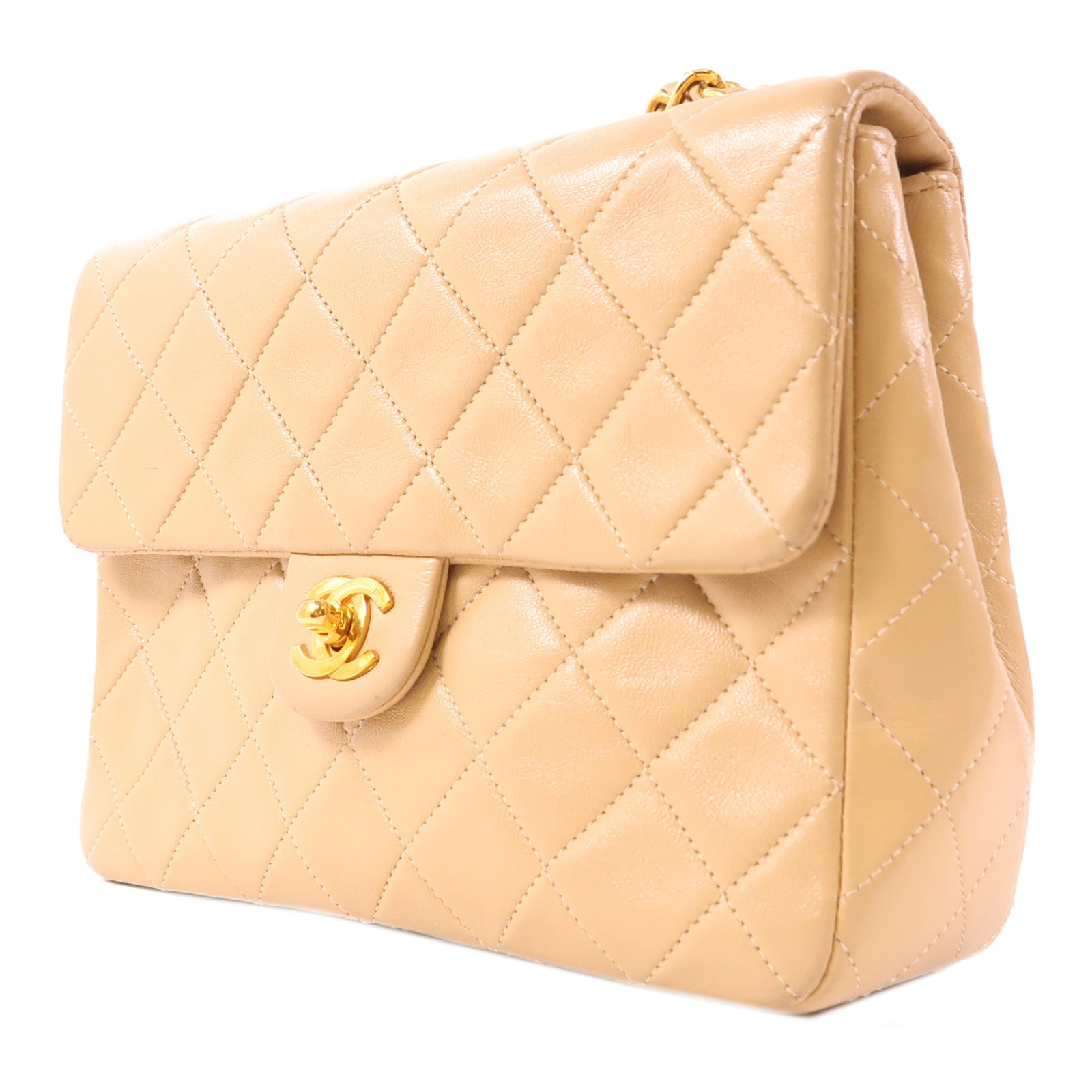 CHANEL 牛皮皮革Chain Shoulder金扣鏈帶肩背袋