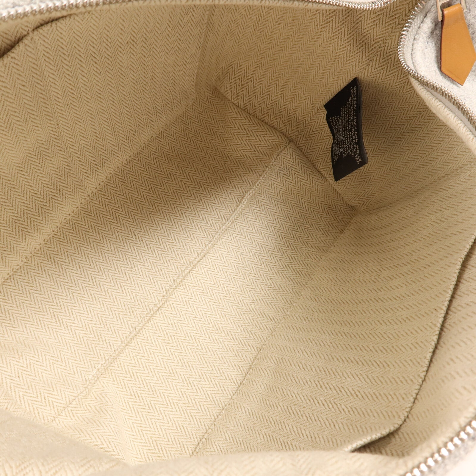 HERMES 羊毛Bride A Brac Case銀扣手挽袋