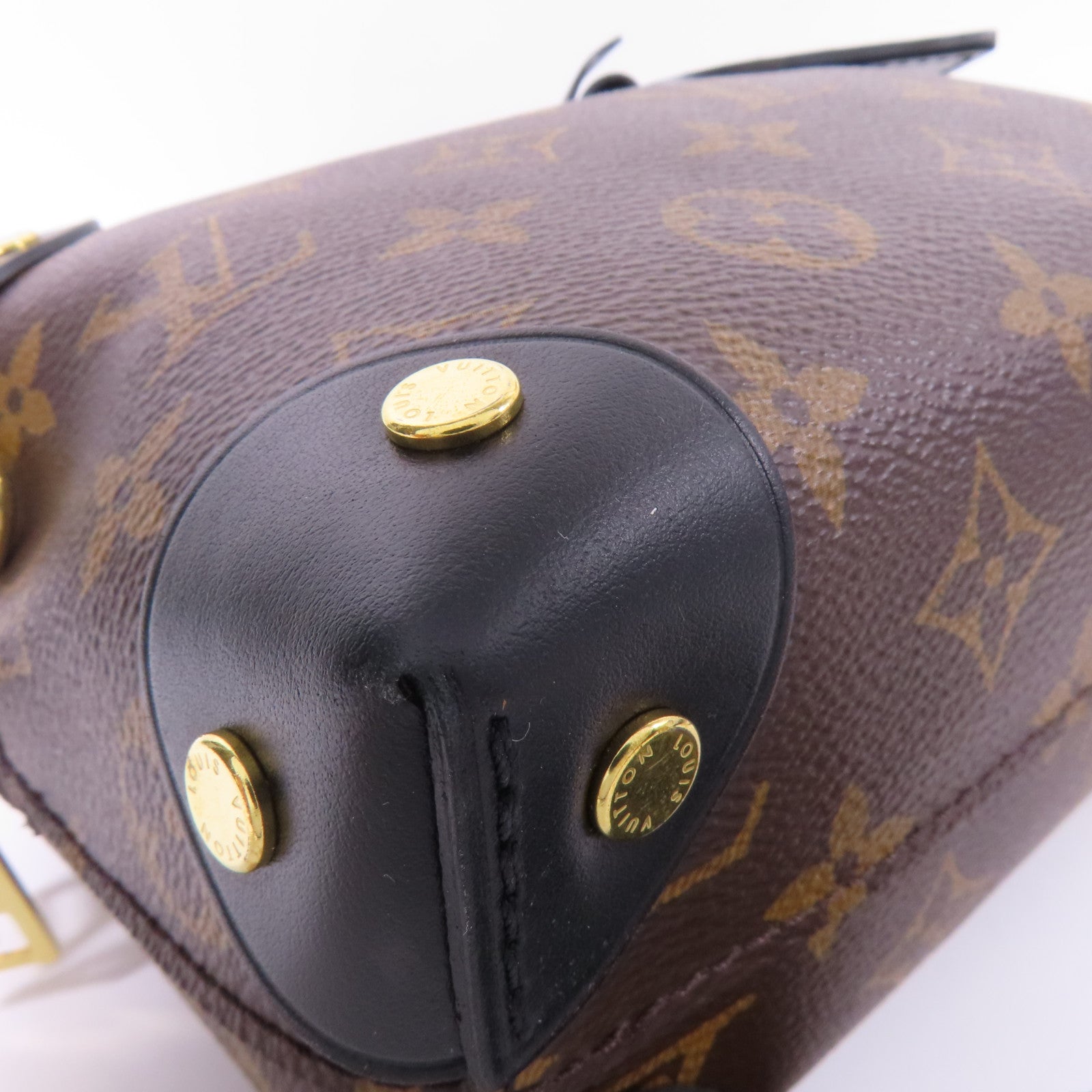 LOUIS VUITTON Monogram Petite Malle Souple金扣手挽肩背兩用袋棕色