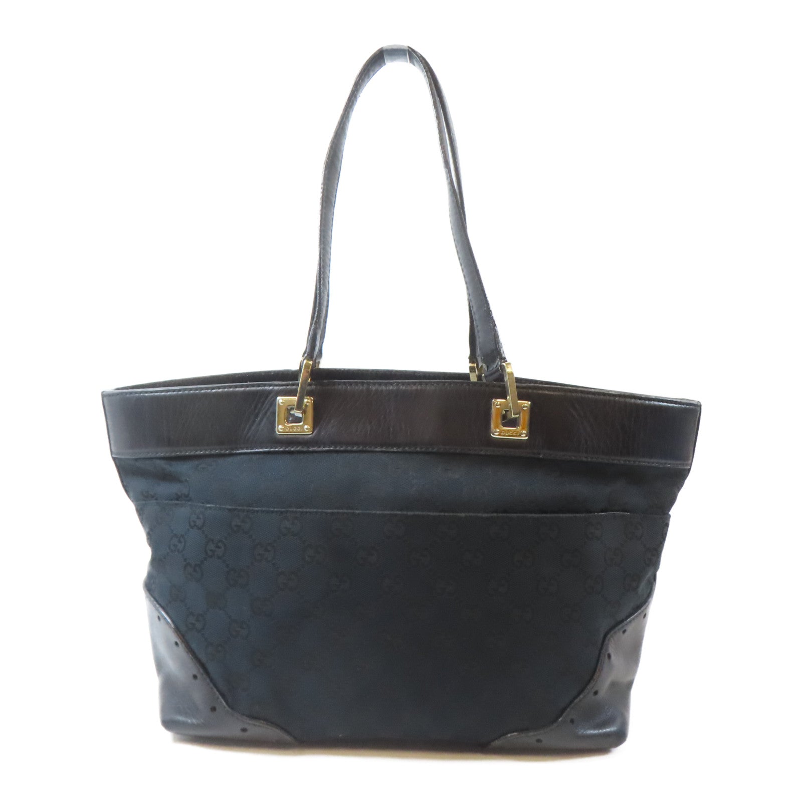 GUCCI 帆布Shoulder Bag金扣肩背袋黑色