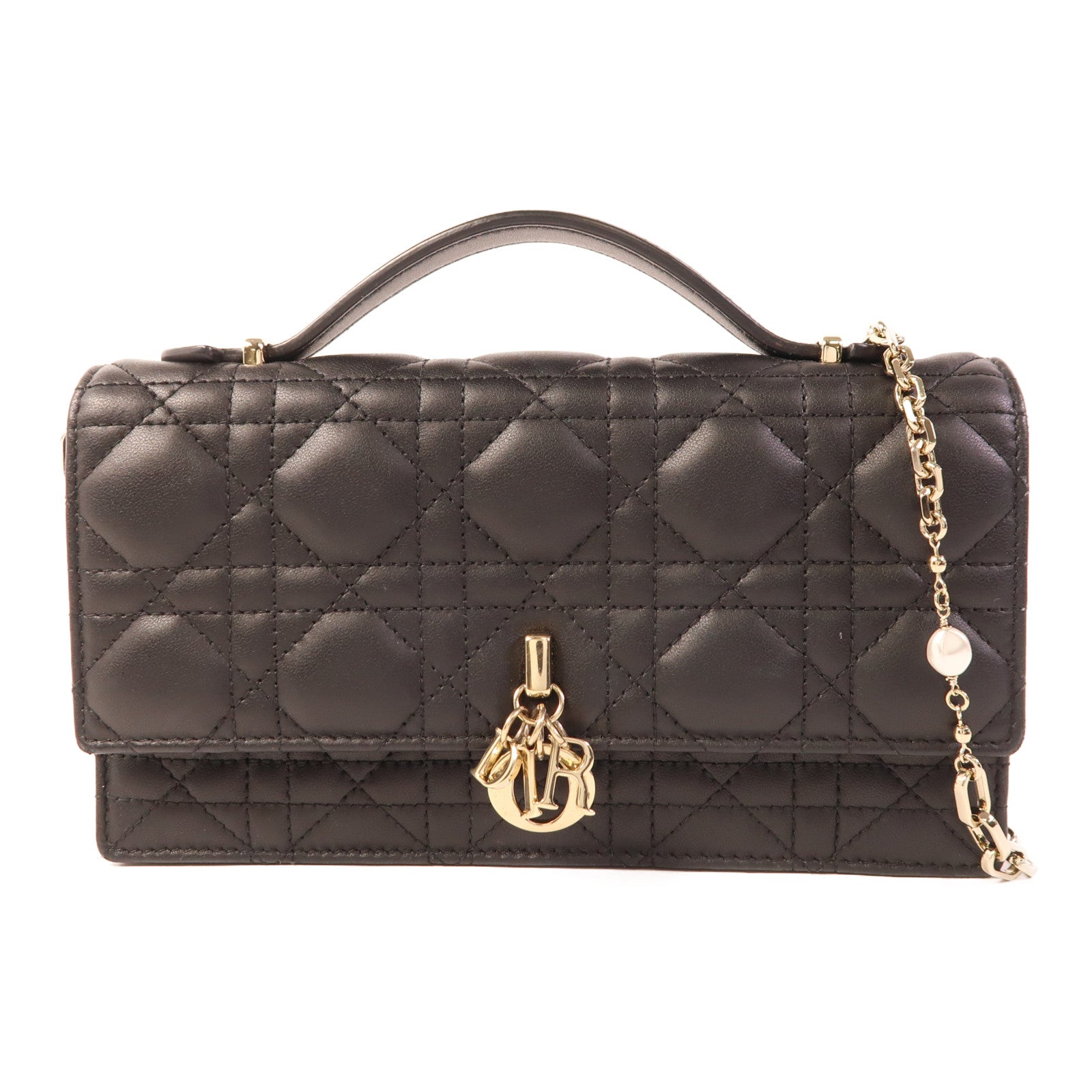 Dior 羊皮皮革My Dior Mini Bag金扣手挽肩背兩用袋