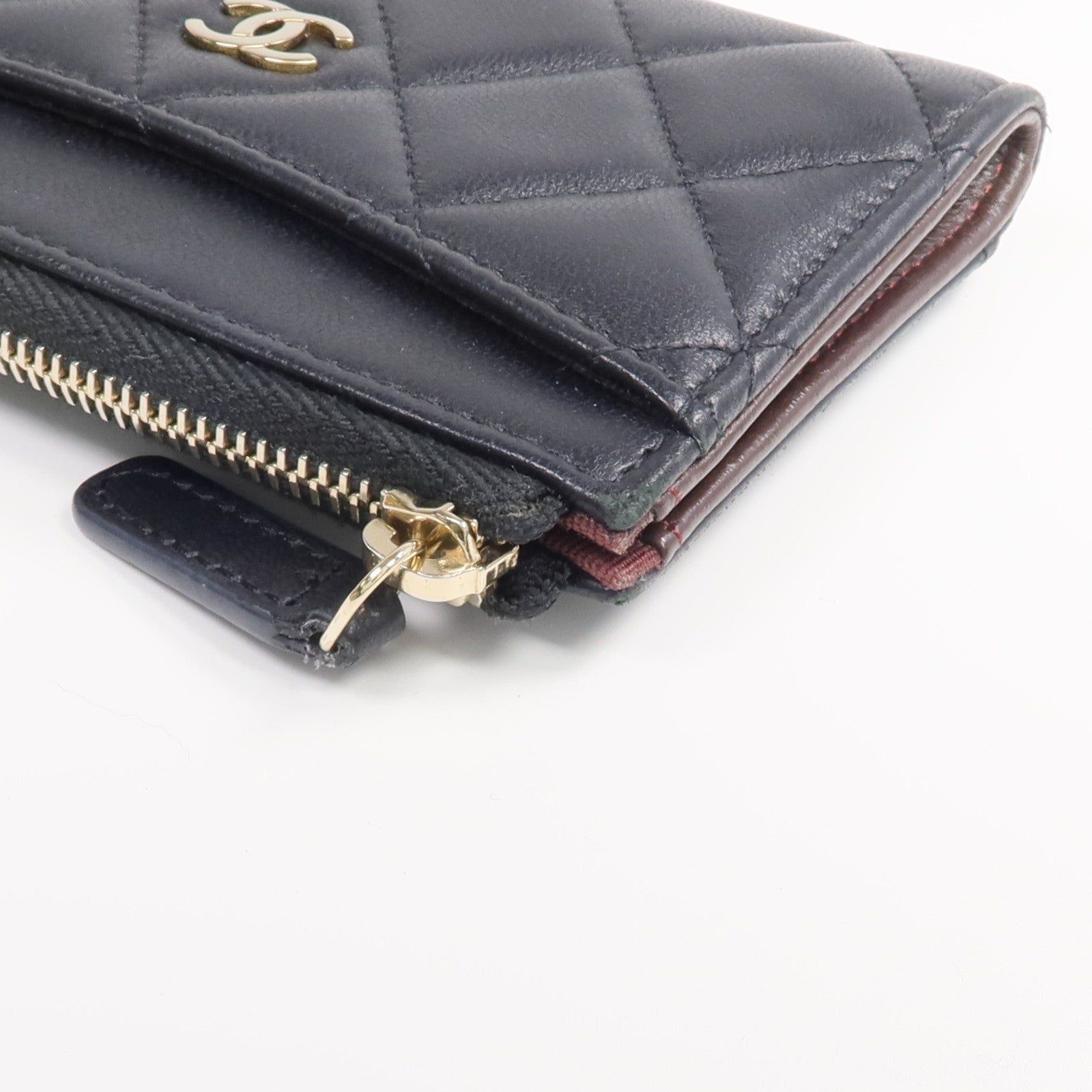 CHANEL 羊皮皮革Wallet金扣錢包