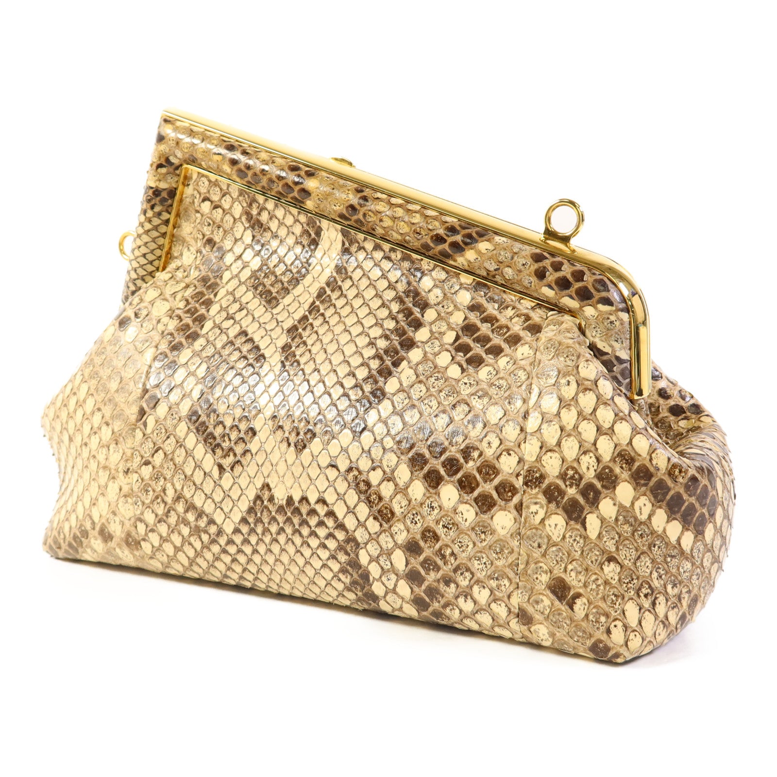 FENDI 蛇皮皮革First Bag金扣肩背袋