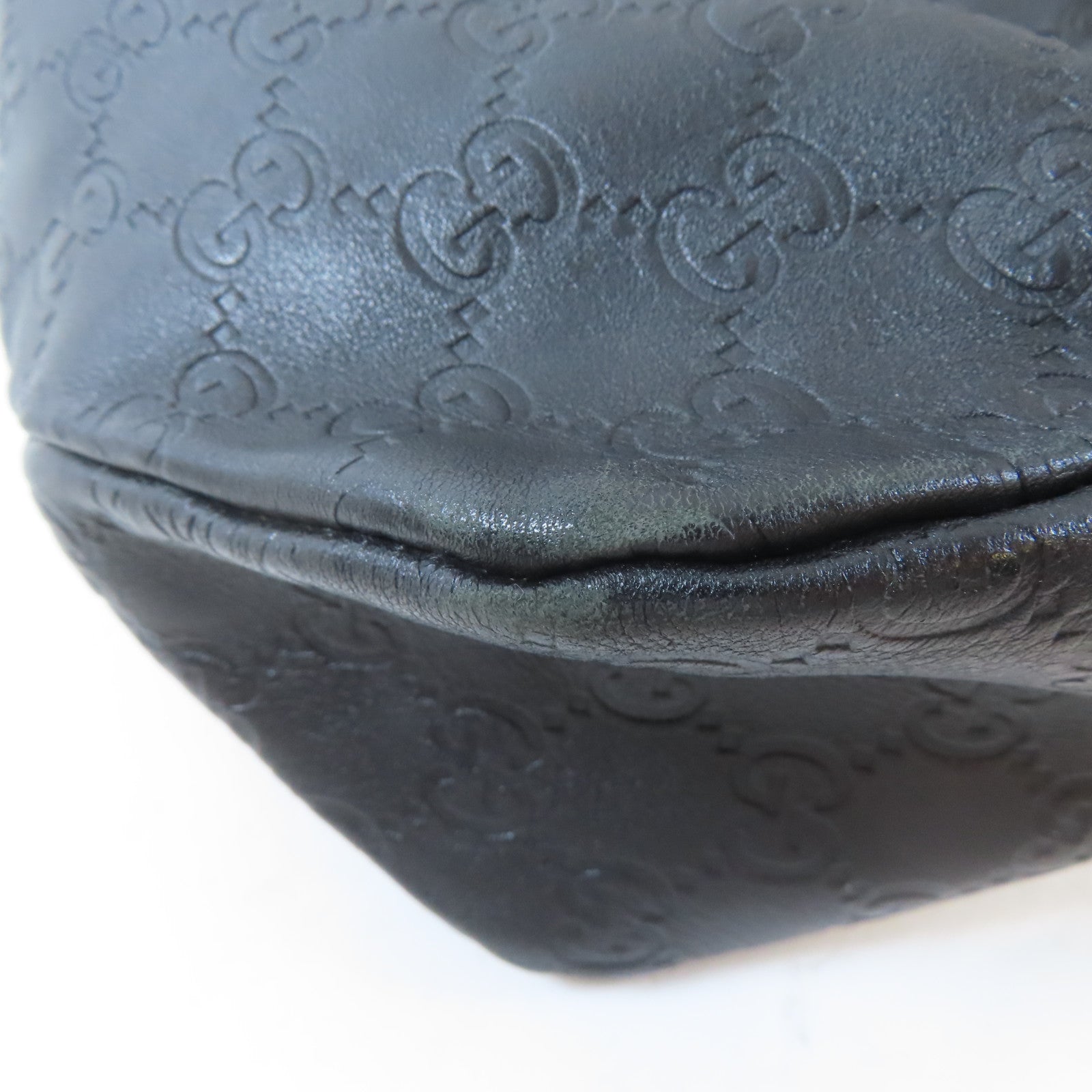 GUCCI 牛皮皮革Horsebit Hobo Bag金扣肩背袋黑色
