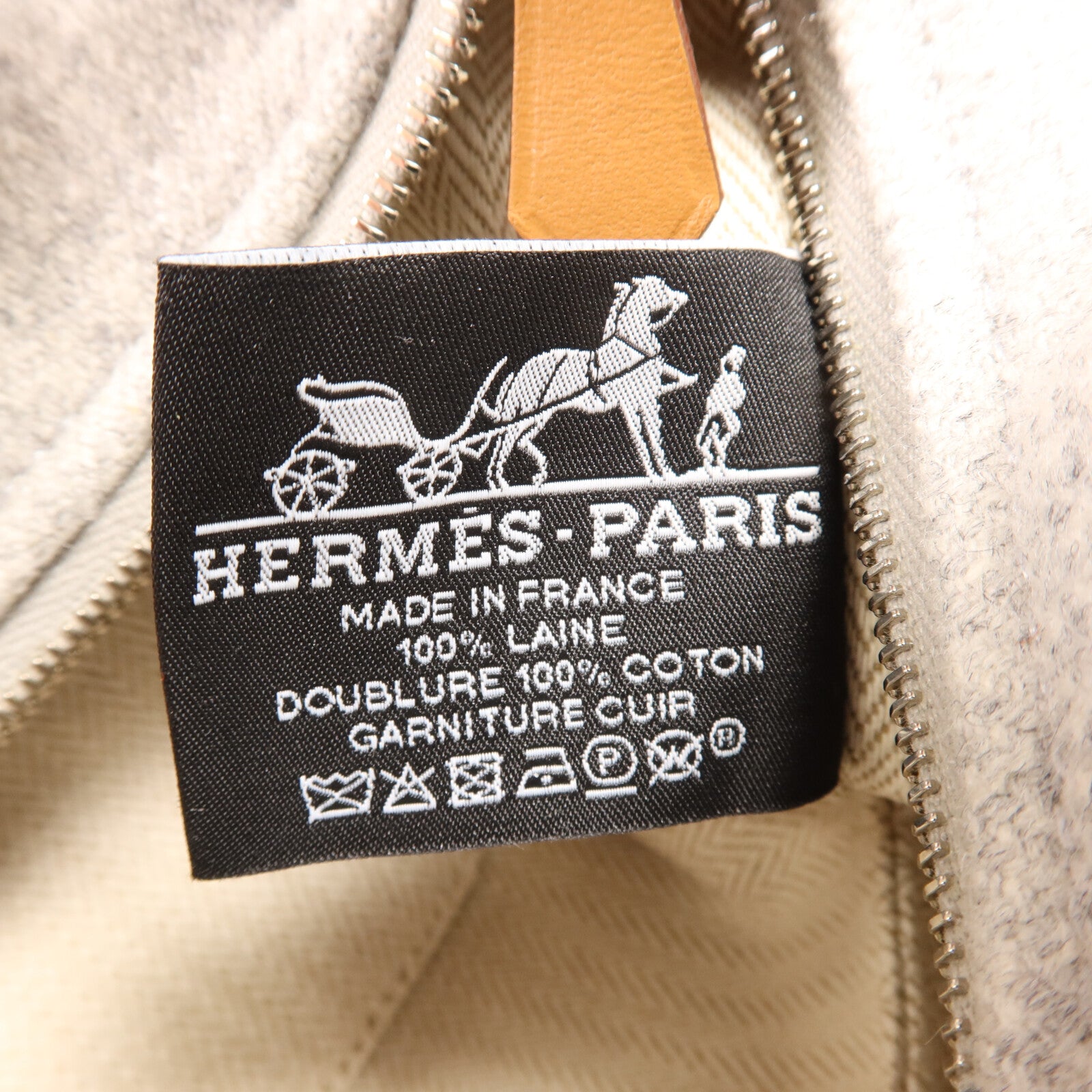HERMES 羊毛Bride A Brac Case銀扣手挽袋