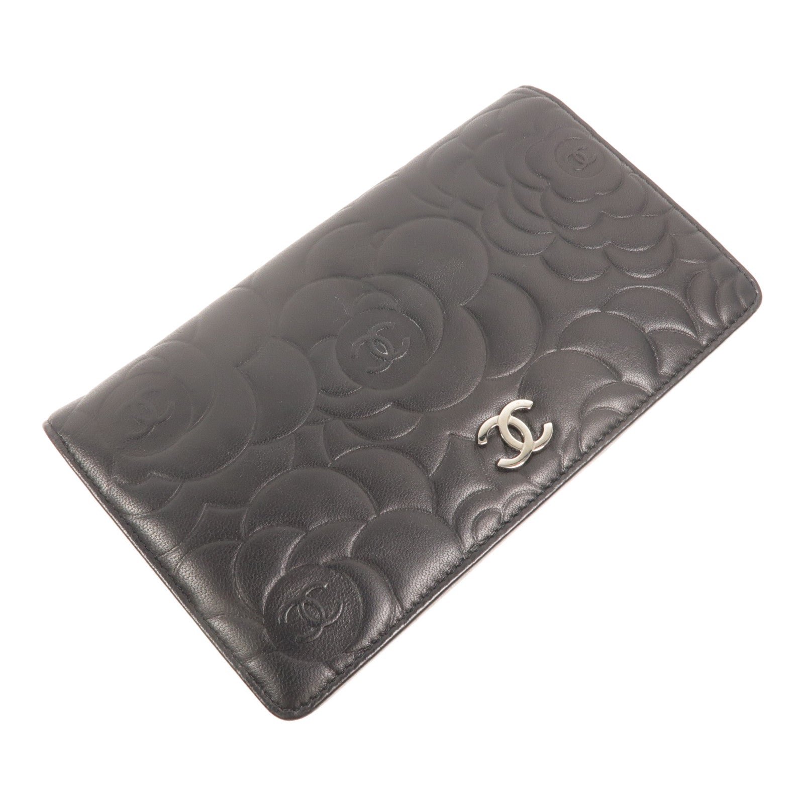 CHANEL 羊皮皮革Camellia Long Fold Wallet長錢包
