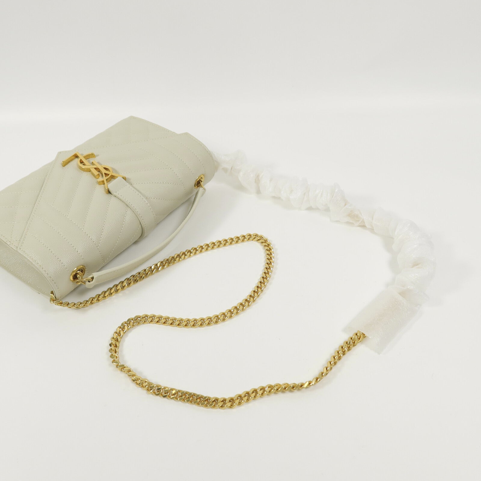 SAINT LAURENT 牛皮皮革Envelope Small鏈帶肩背袋