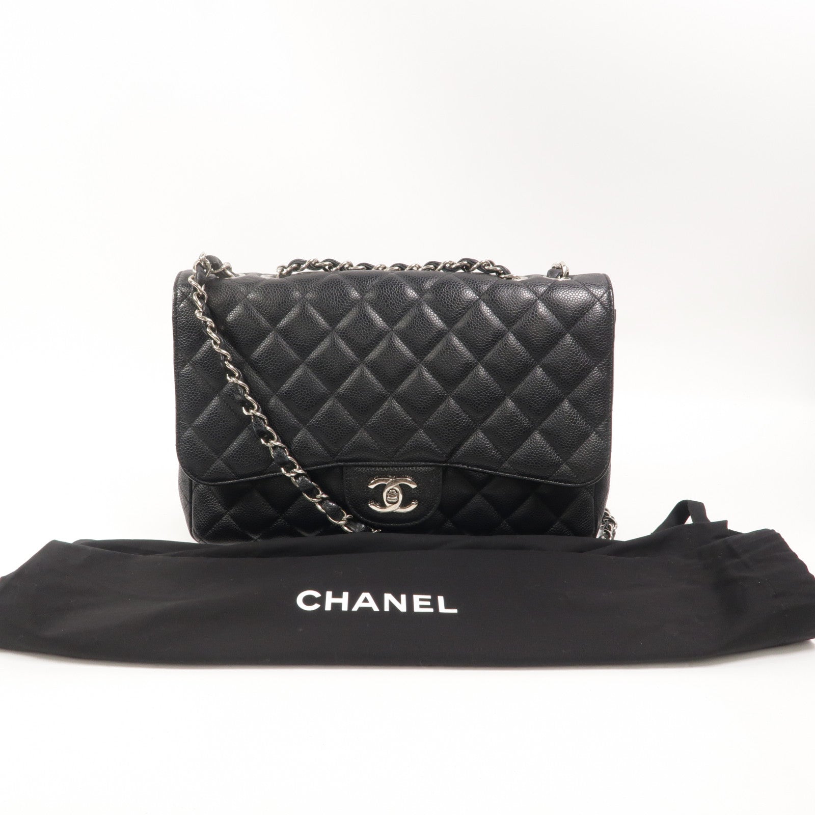 CHANEL 牛皮皮革Large Classic鏈帶肩背袋