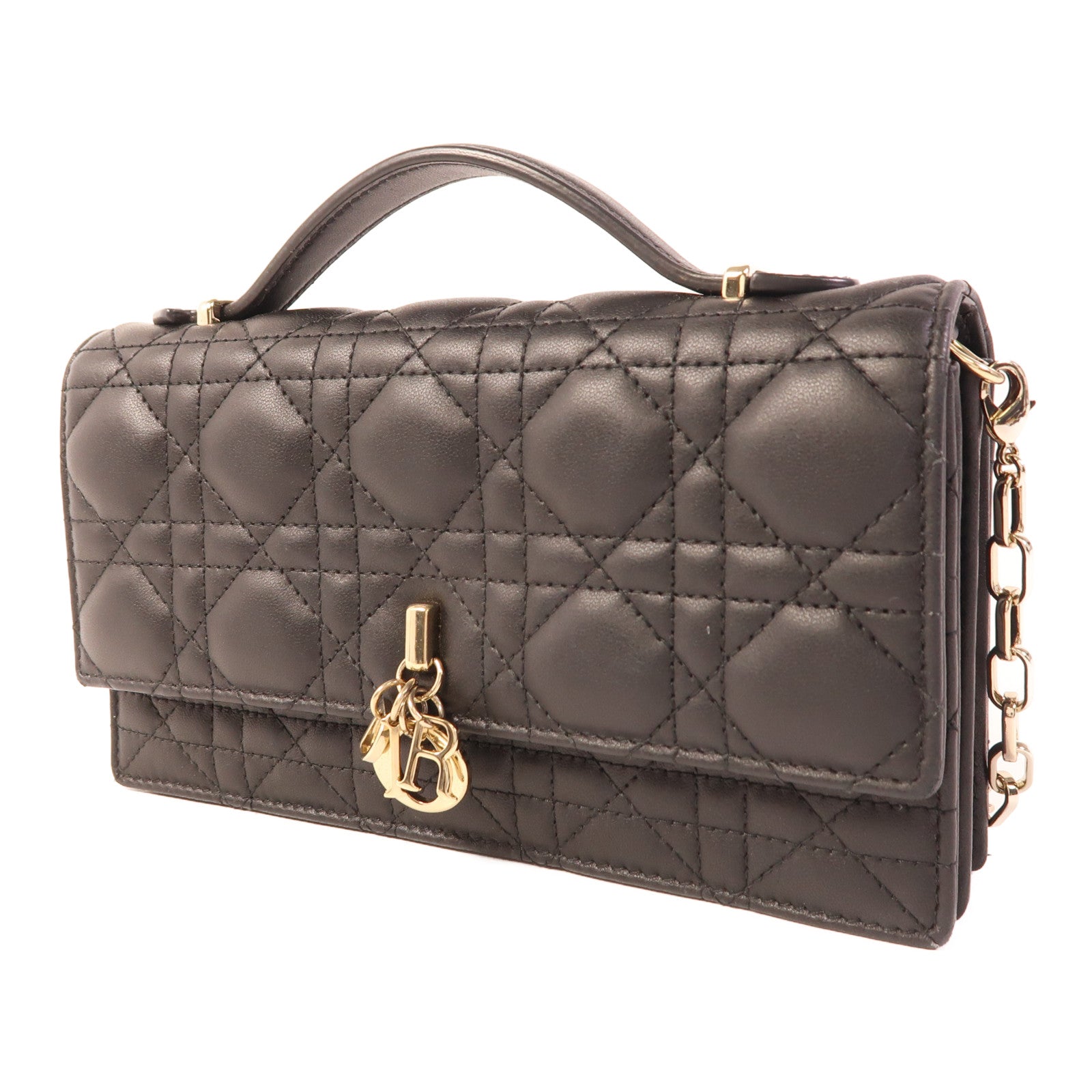 Dior 羊皮皮革My Dior Mini Bag金扣手挽肩背兩用袋