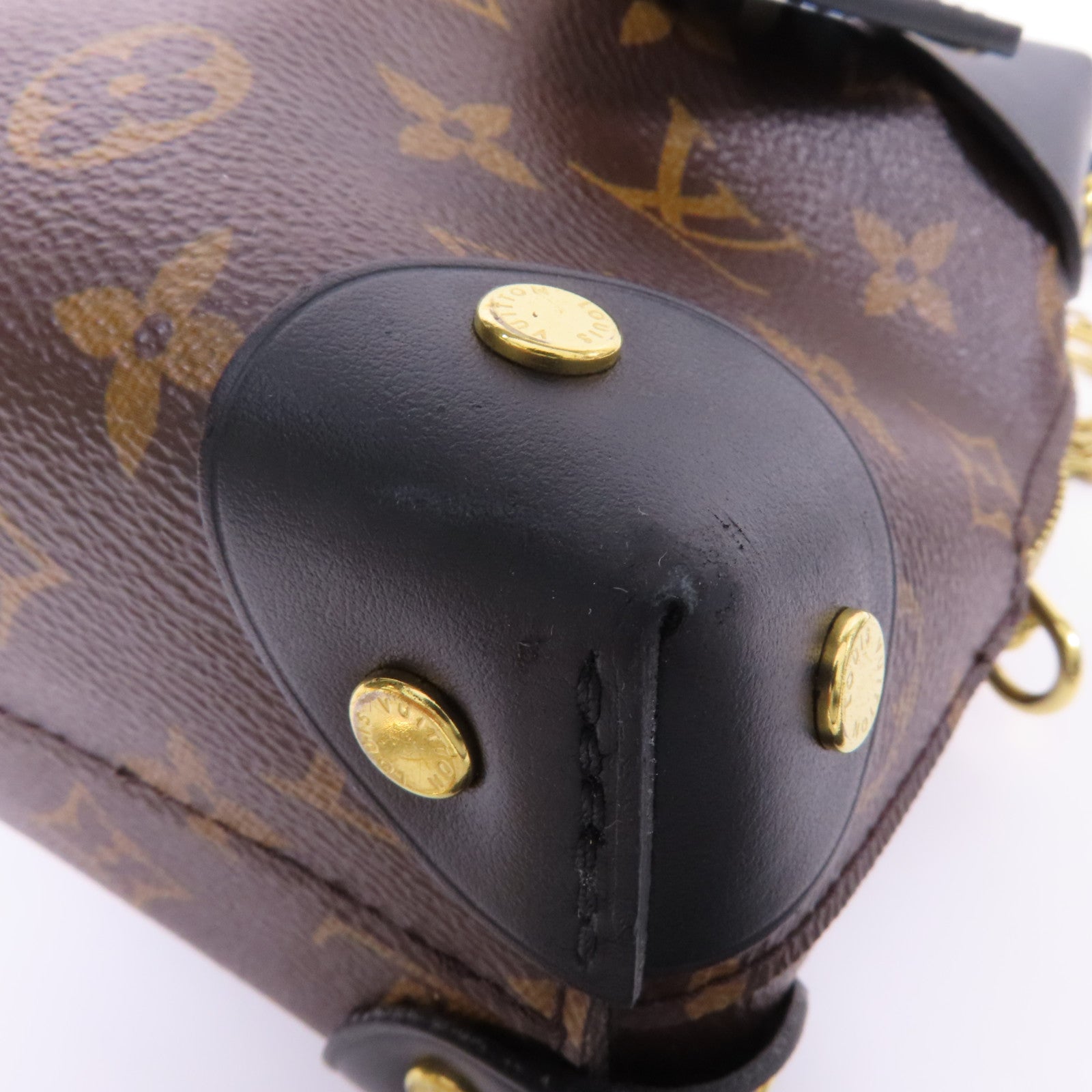 LOUIS VUITTON Monogram Petite Malle Souple金扣手挽肩背兩用袋棕色