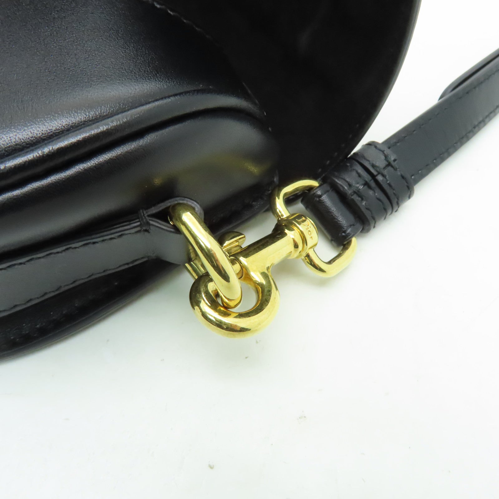 Dior 牛皮皮革Dior Bobby金扣肩背袋黑色