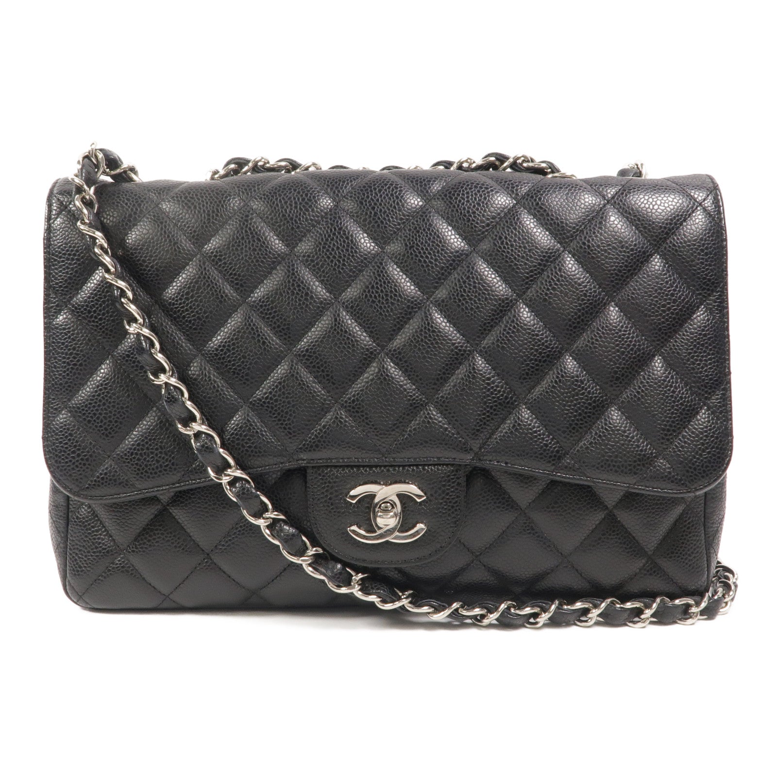 CHANEL 牛皮皮革Large Classic鏈帶肩背袋