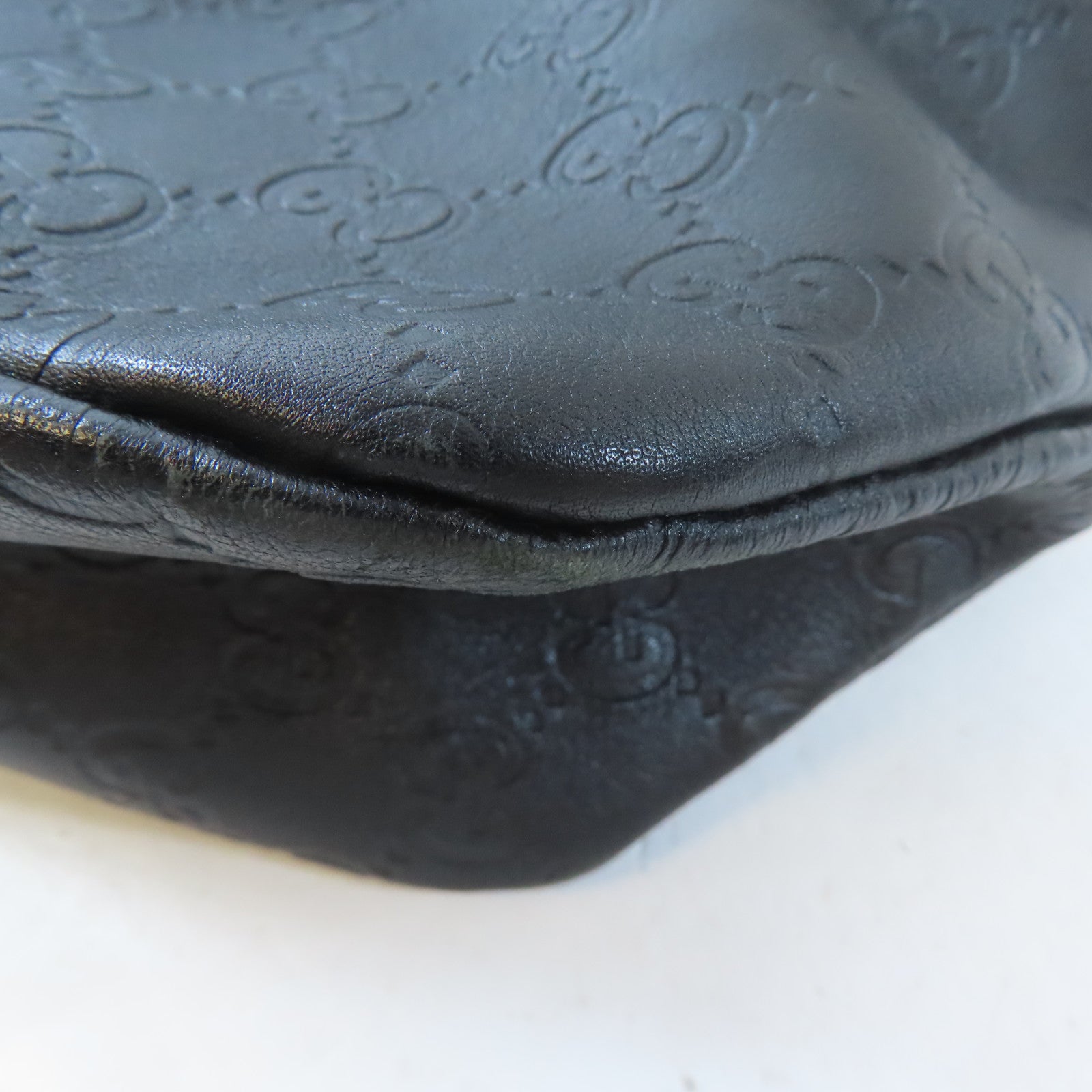 GUCCI 牛皮皮革Horsebit Hobo Bag金扣肩背袋黑色