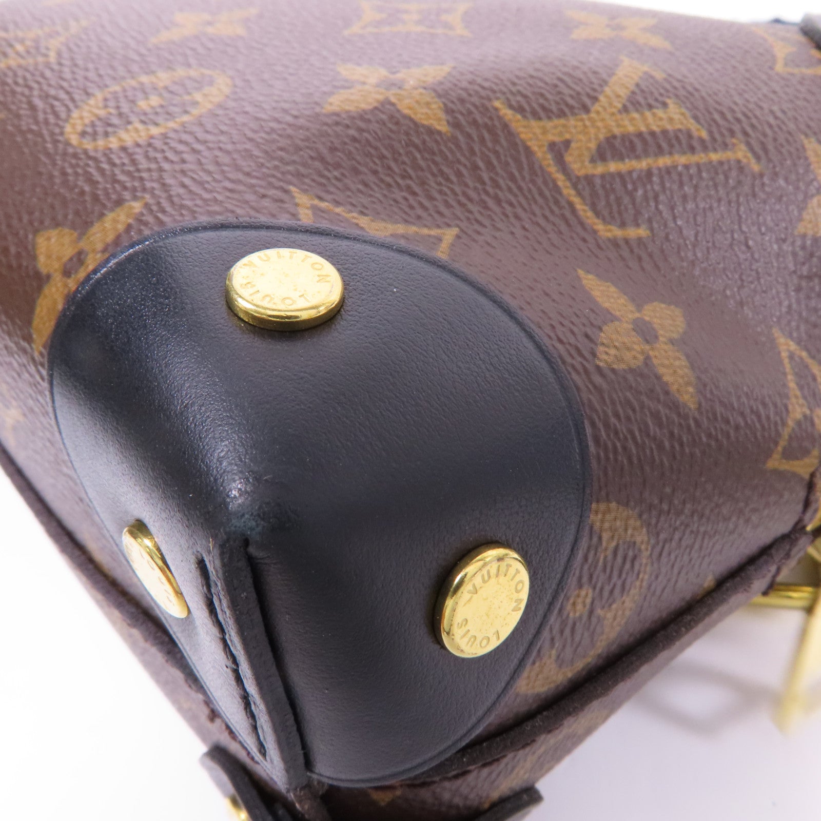 LOUIS VUITTON Monogram Petite Malle Souple金扣手挽肩背兩用袋棕色