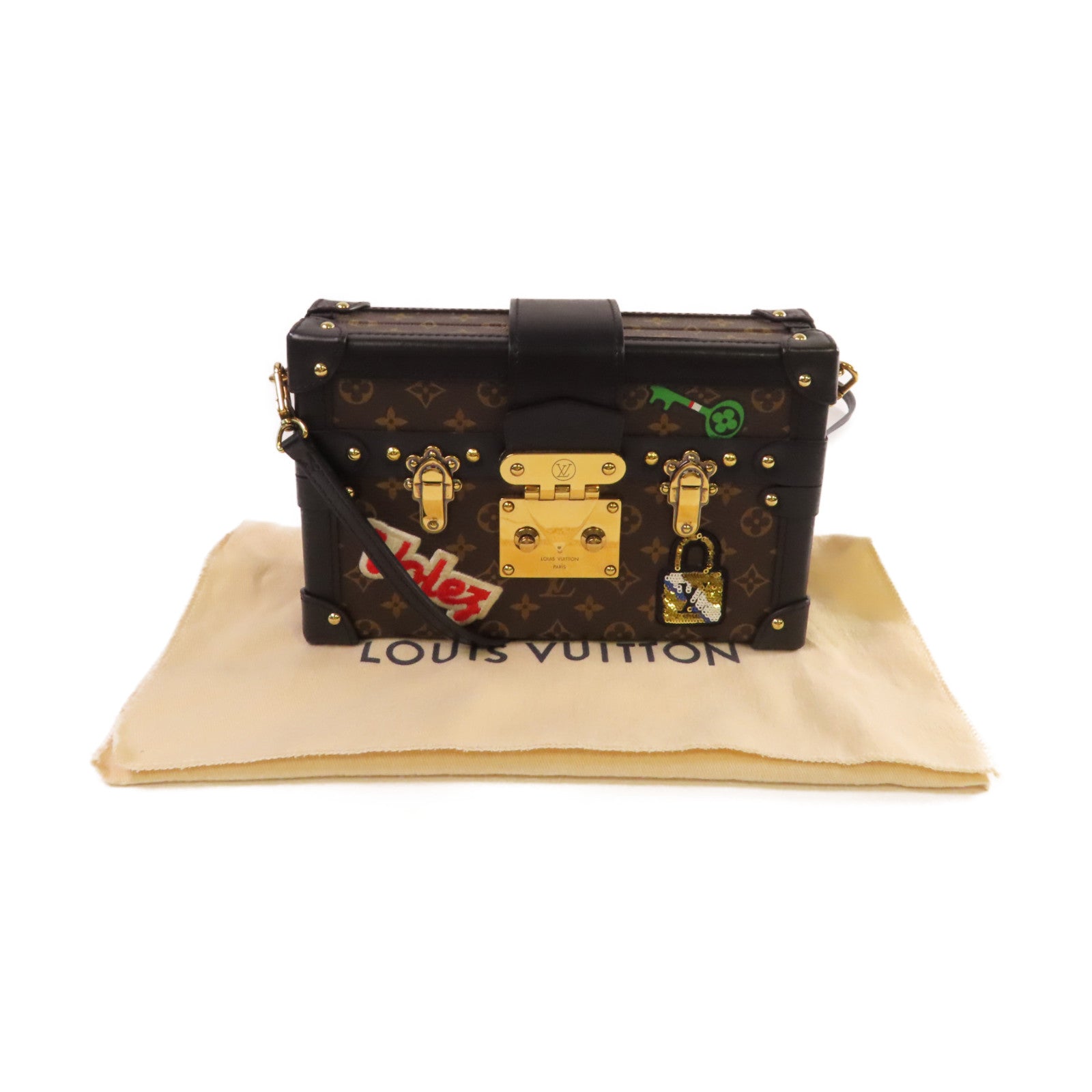 LOUIS VUITTON 【激減優惠】Monogram Petite Malle Shoulder Bag金扣肩背袋啡色