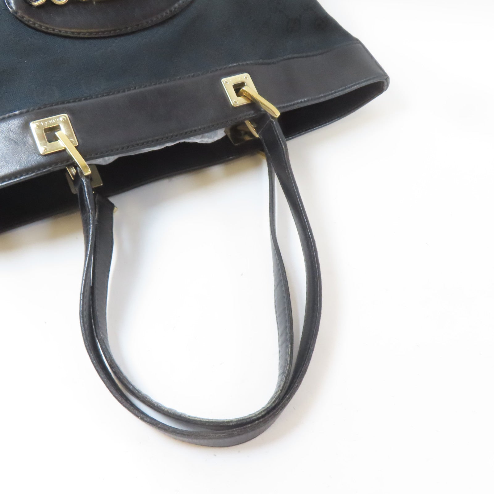 GUCCI 帆布Shoulder Bag金扣肩背袋黑色