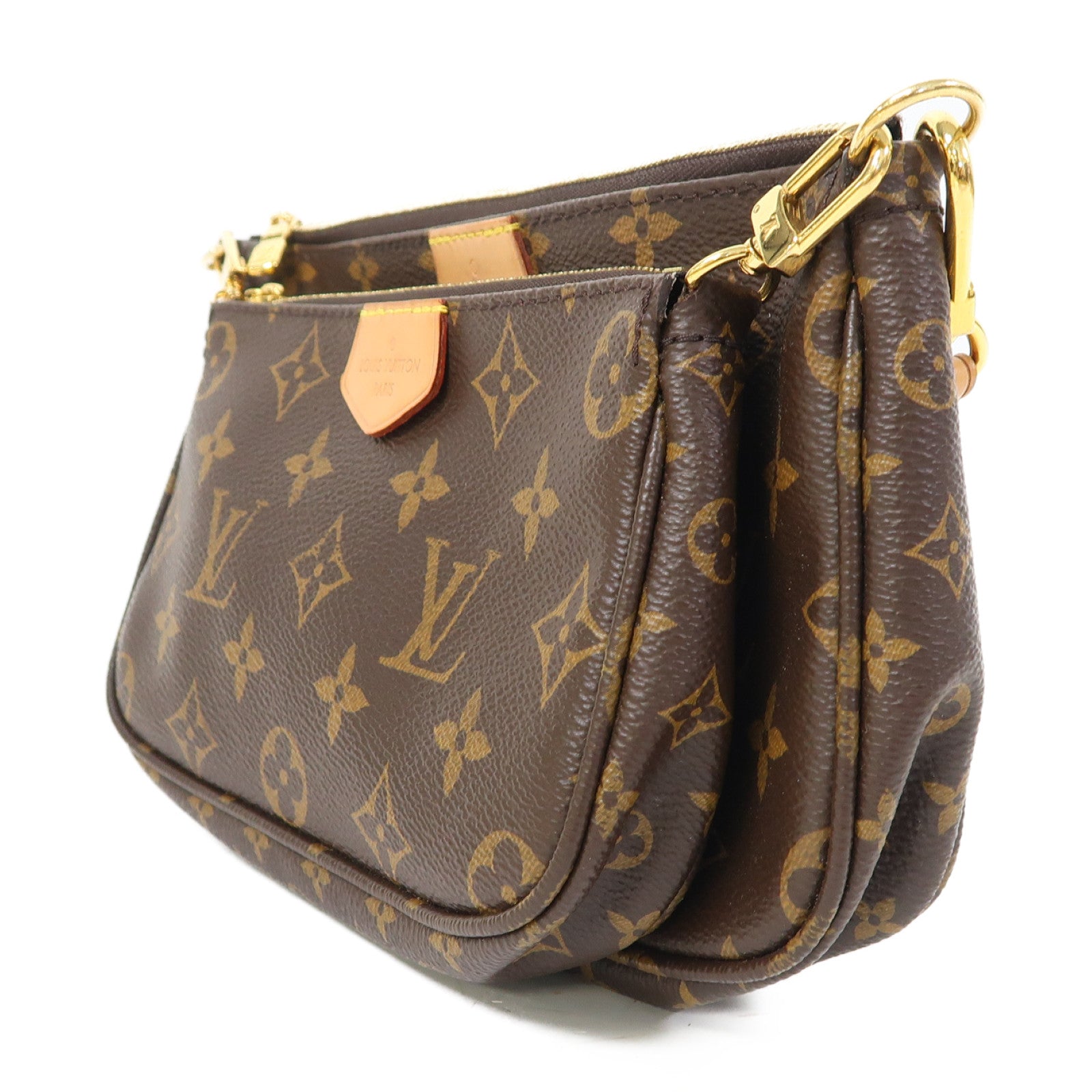 LOUIS VUITTON Monogram Multi Pochette金扣肩背袋啡色