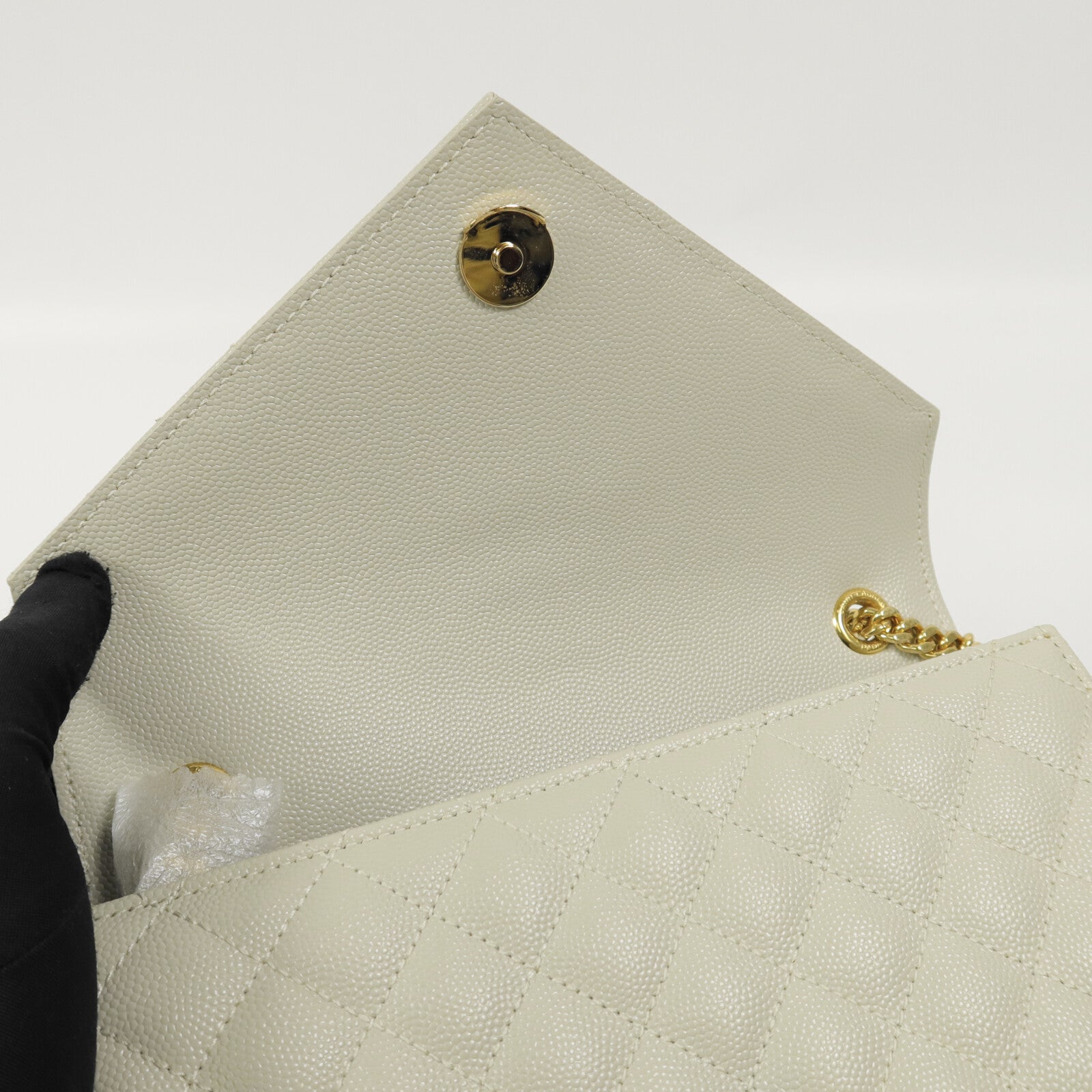 SAINT LAURENT 牛皮皮革Envelope Small鏈帶肩背袋