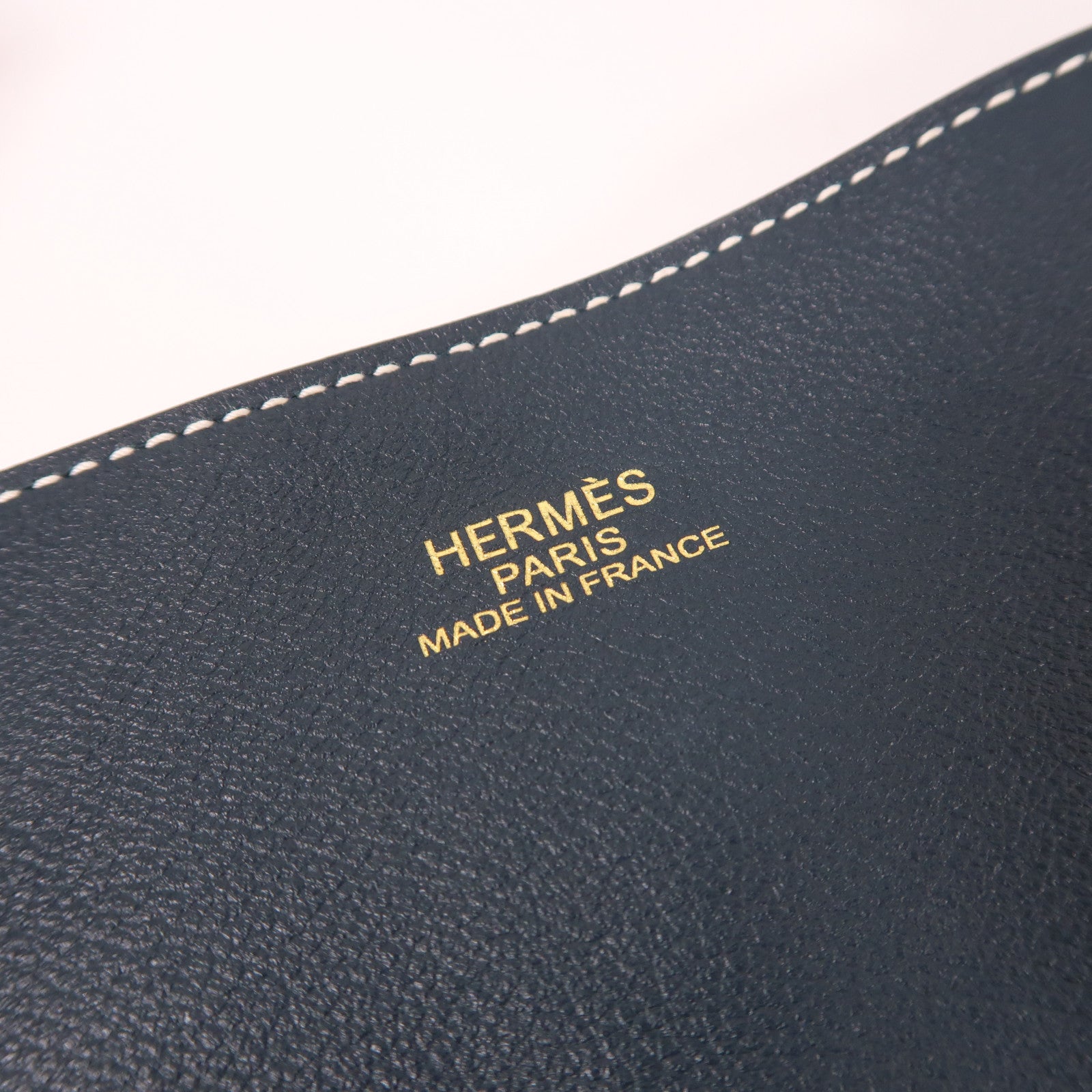 HERMES Swift皮革Double Sens肩背袋深海藍色/馬卡龍藍色