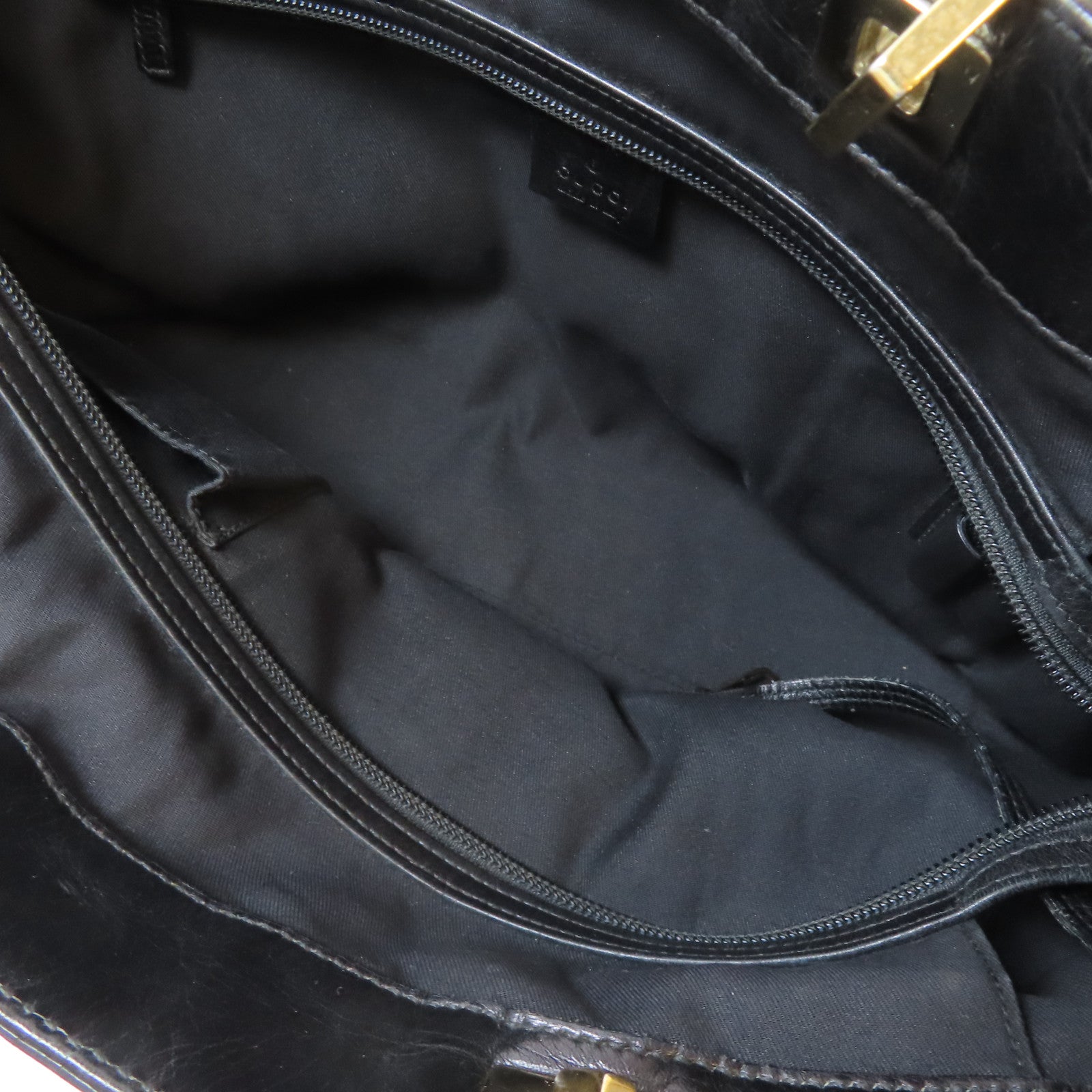 GUCCI 帆布Shoulder Bag金扣肩背袋黑色