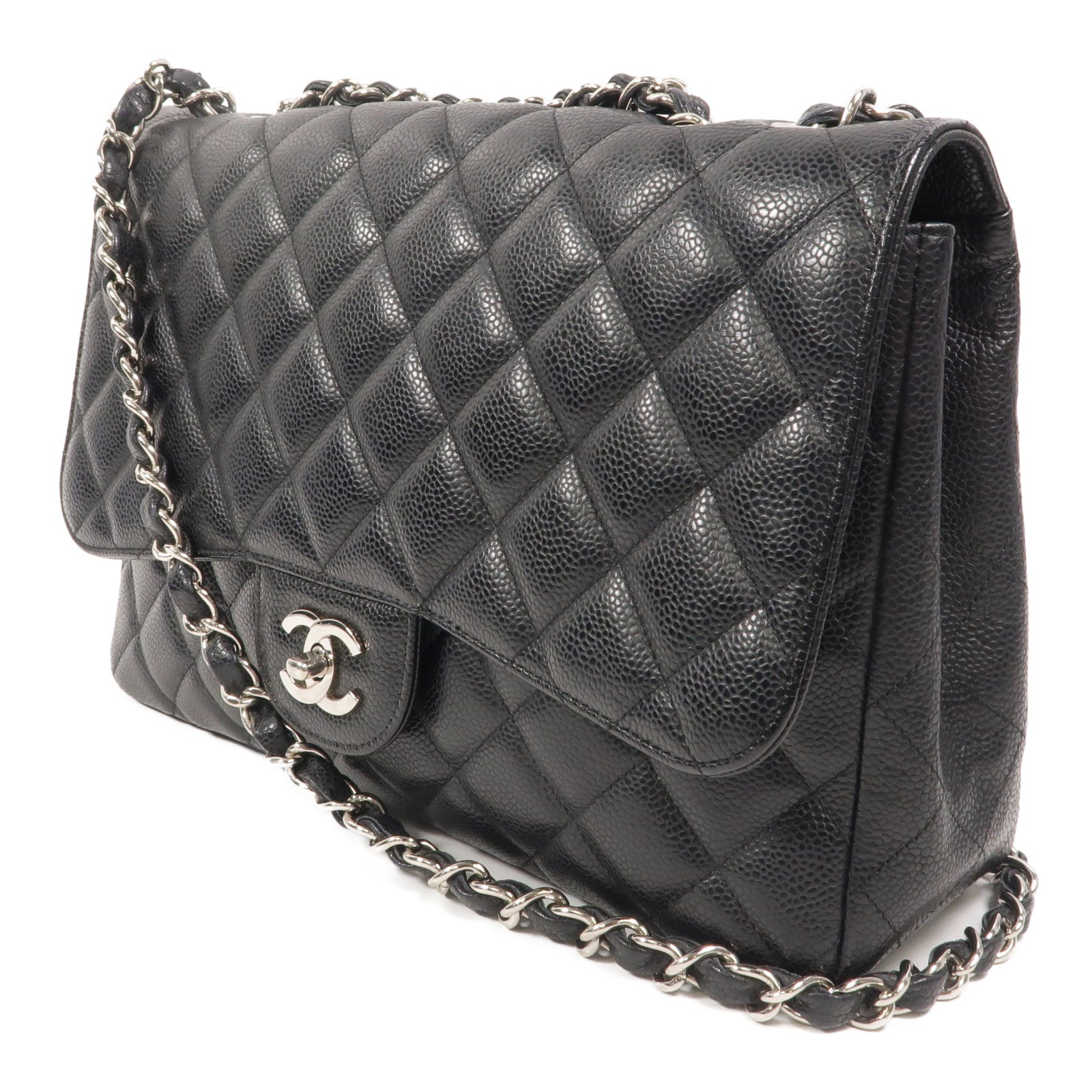 CHANEL 牛皮皮革Large Classic鏈帶肩背袋