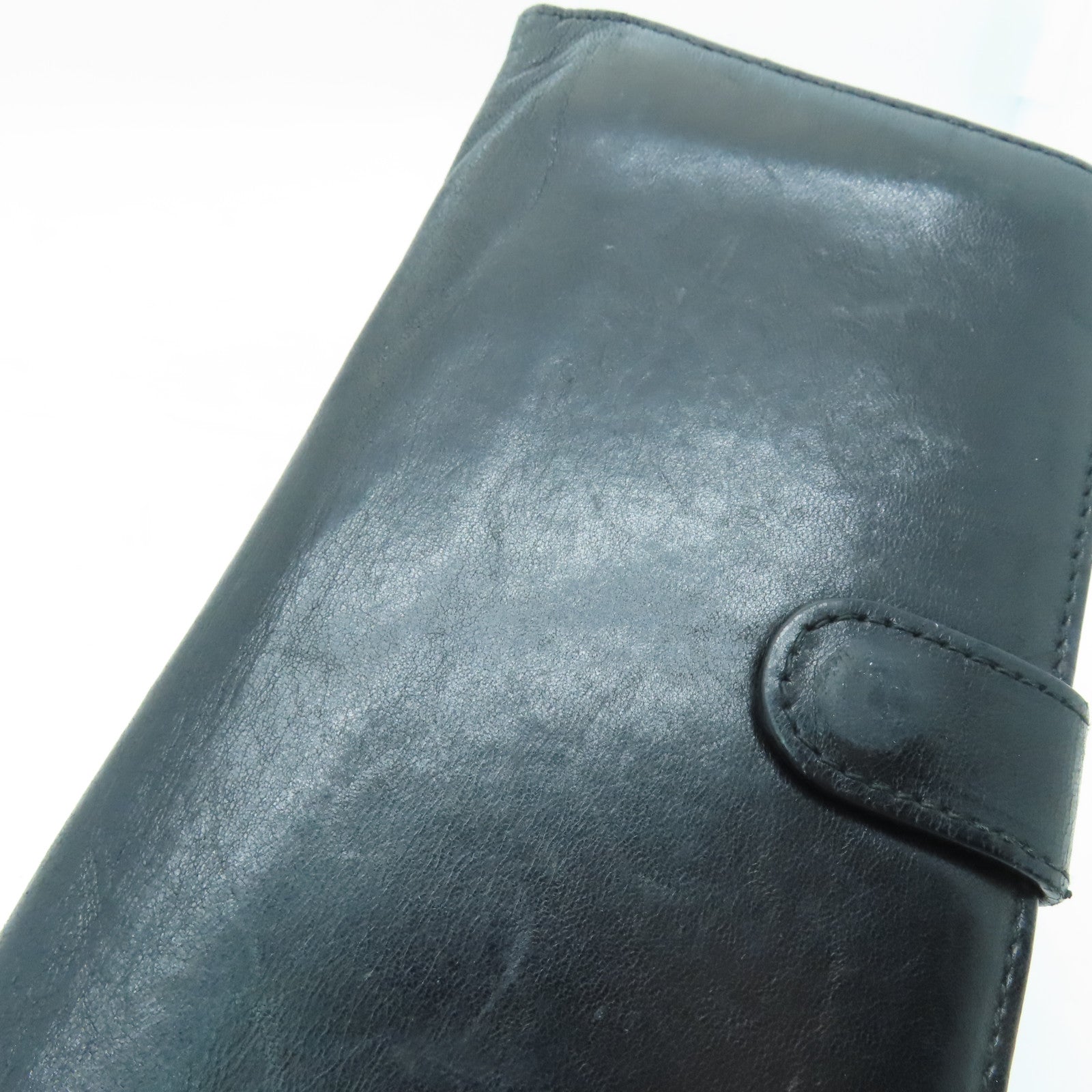 BOTTEGA VENETA 【激減優惠】皮革Wallet銀扣長錢包黑色