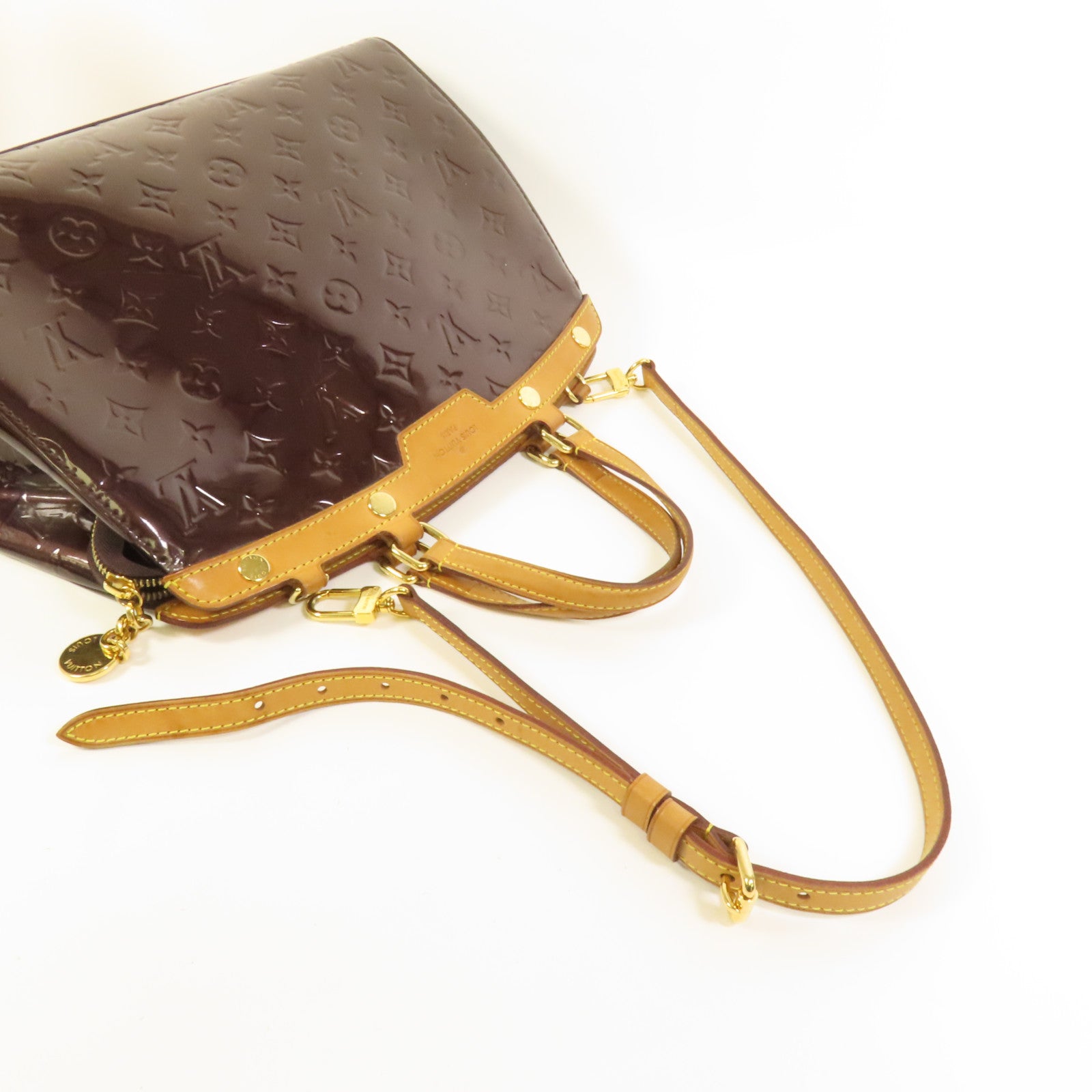 LOUIS VUITTON Monogram Vernis Brea GM金扣手挽肩背兩用袋