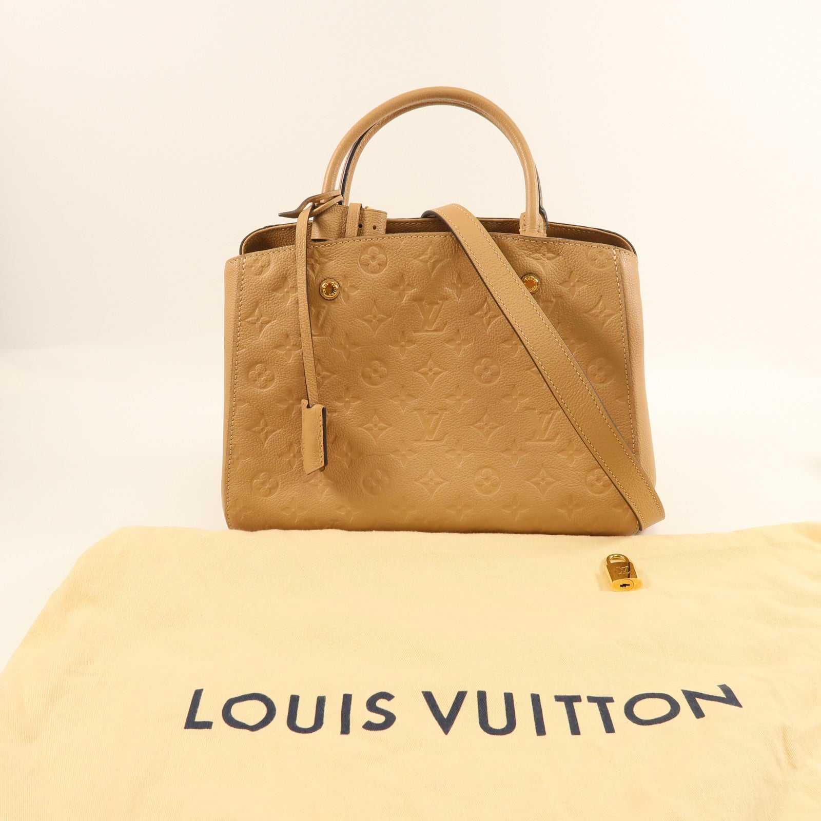 LOUIS VUITTON Monogram Empreinte Montaigne MM手挽肩背兩用袋