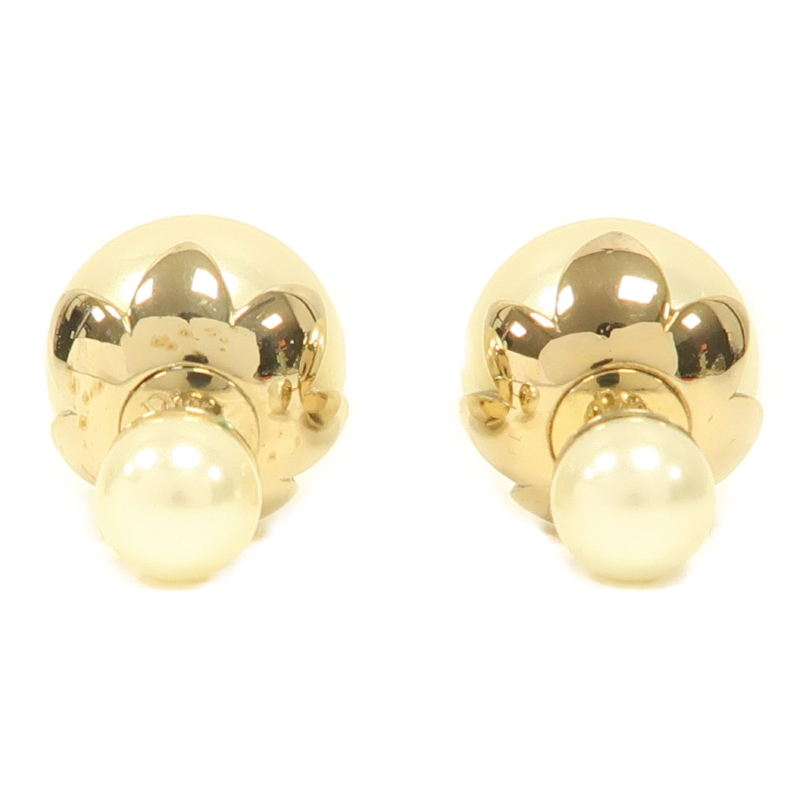 Dior 【激減優惠】金屬/PVC Earrings耳環白色/金色