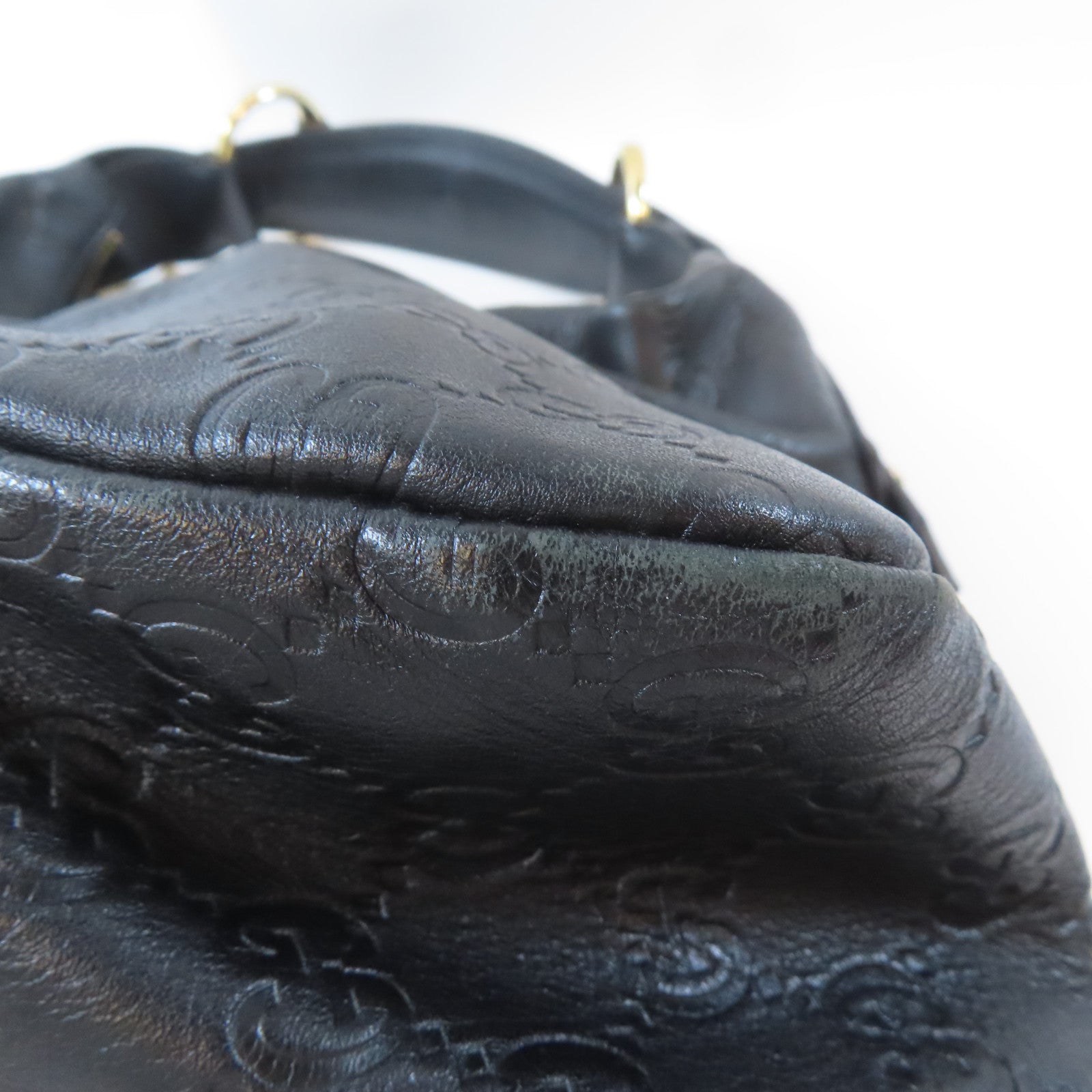 GUCCI 牛皮皮革Horsebit Hobo Bag金扣肩背袋黑色