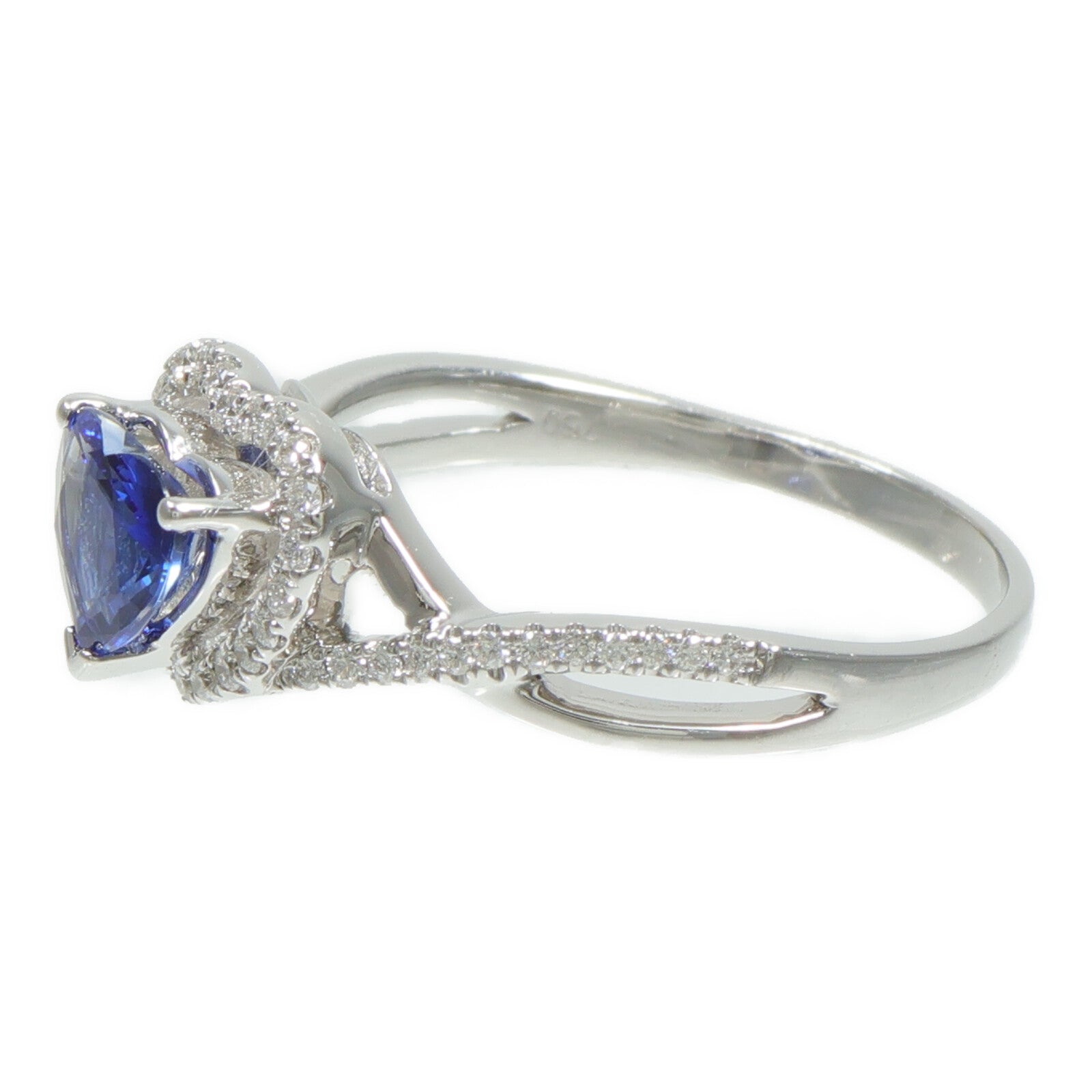 JEWELRY 18K白金Sapphire Diamond Ring藍寶石/鑽石戒指