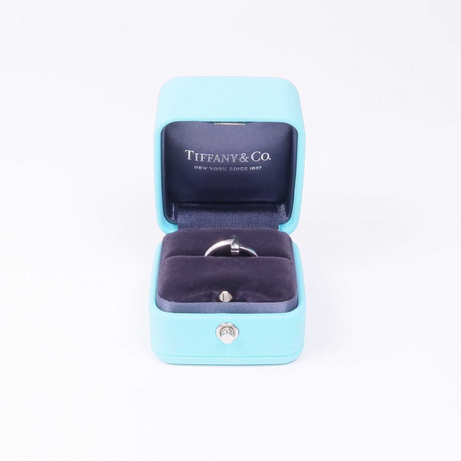 TIFFANY＆CO 18K白金T1 Narrow Ring戒指US#4.75