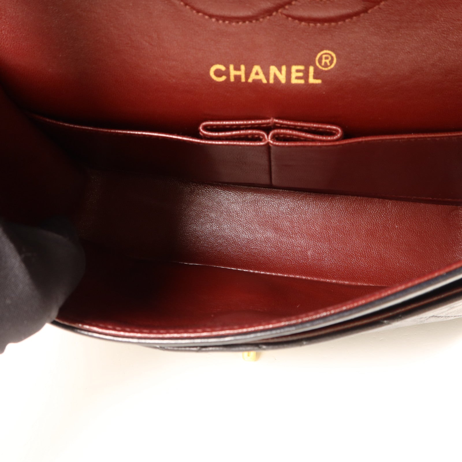 CHANEL 羊皮皮革Vintage Classic 23金扣鏈帶肩背袋