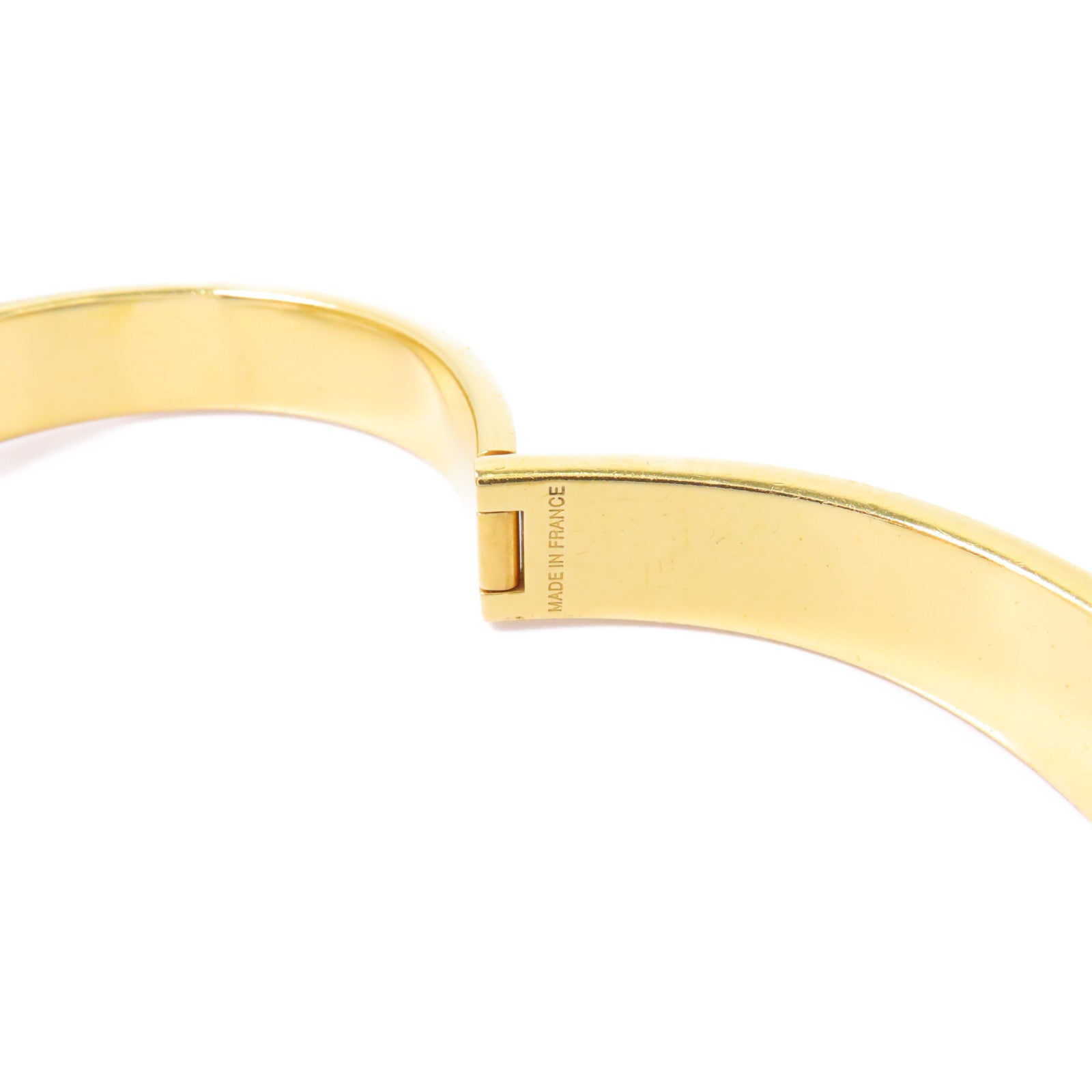 HERMES 金屬H Bangle手鐲金色/白色