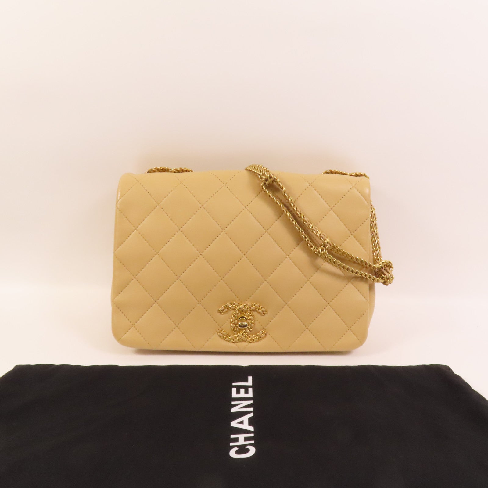 CHANEL 羊皮皮革Chain Shoulder Bag鏈帶肩背袋
