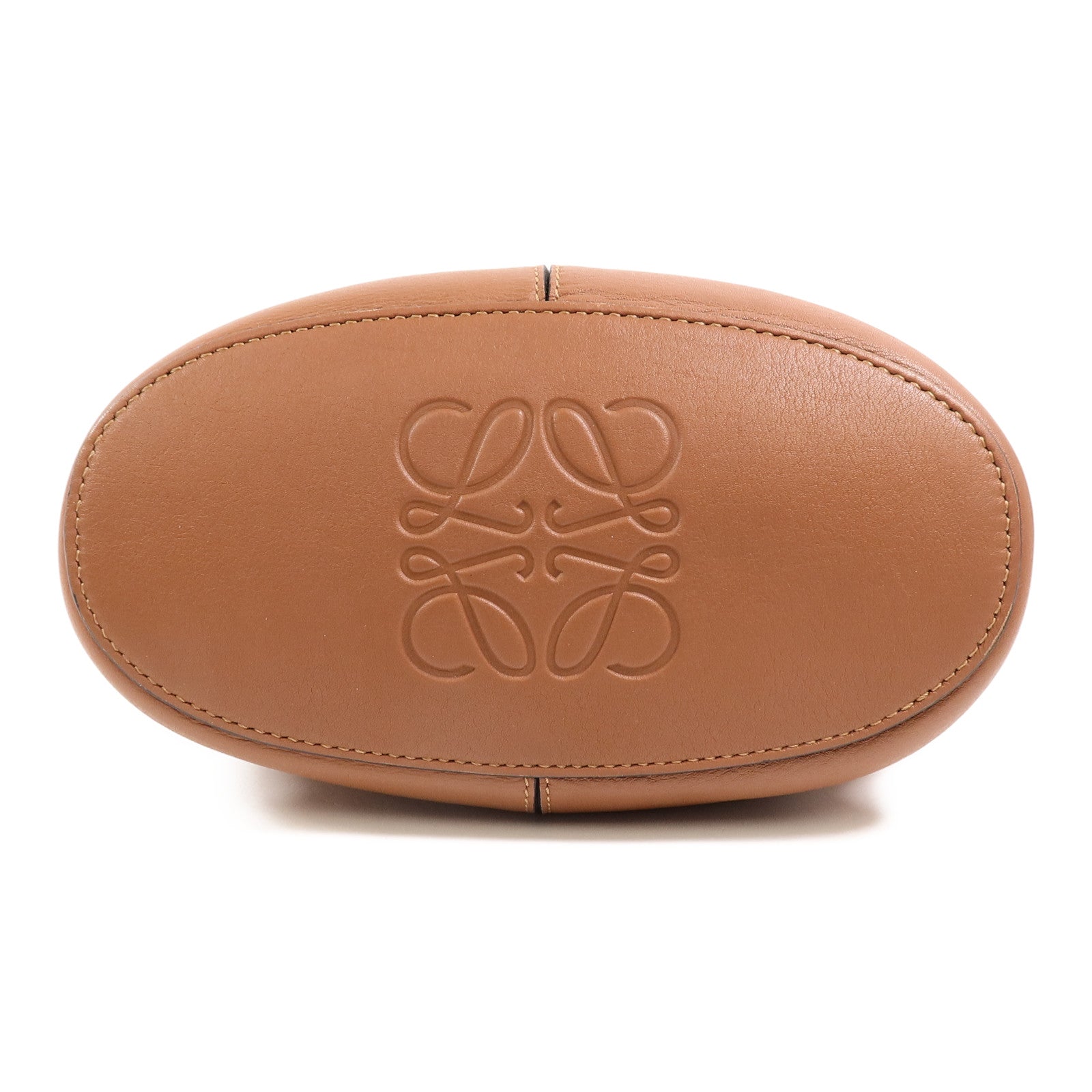 LOEWE 帆布/牛皮皮革Anagram Hobo Bucket Bag肩背袋