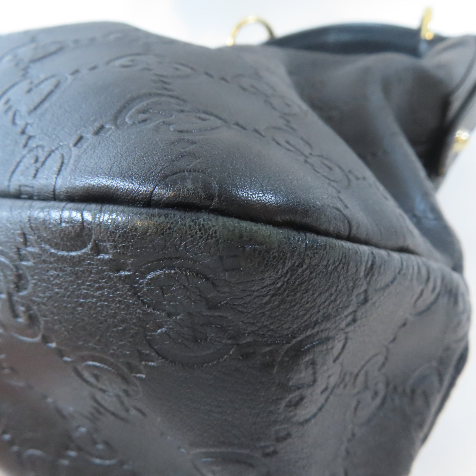 GUCCI 牛皮皮革Horsebit Hobo Bag金扣肩背袋黑色